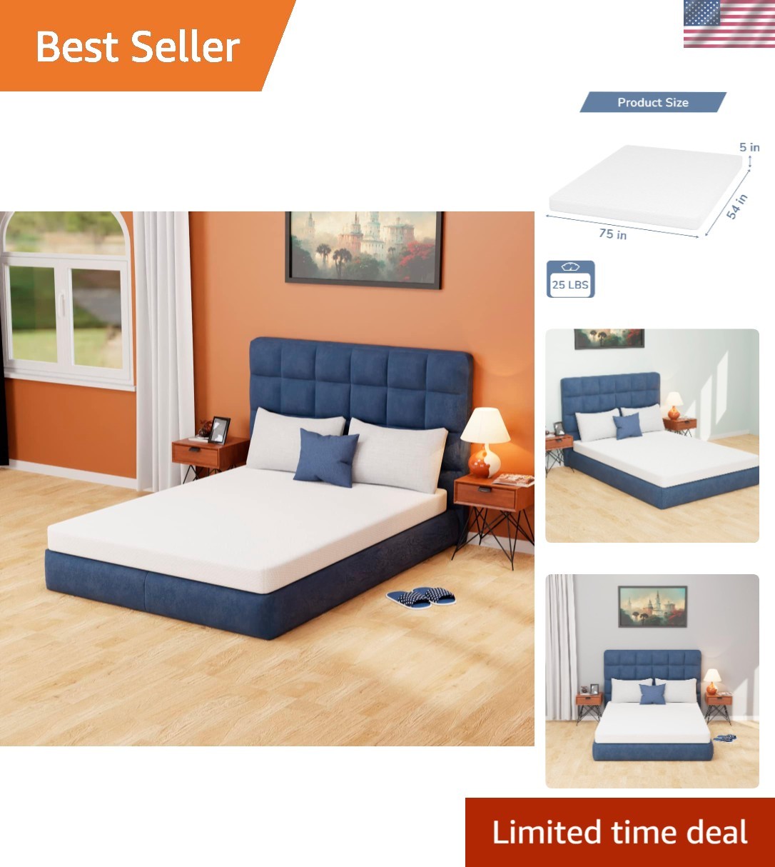 5 Inch Green Tea Gel Memory Foam Mattress – Sleep Cool & Comfortably Every Night