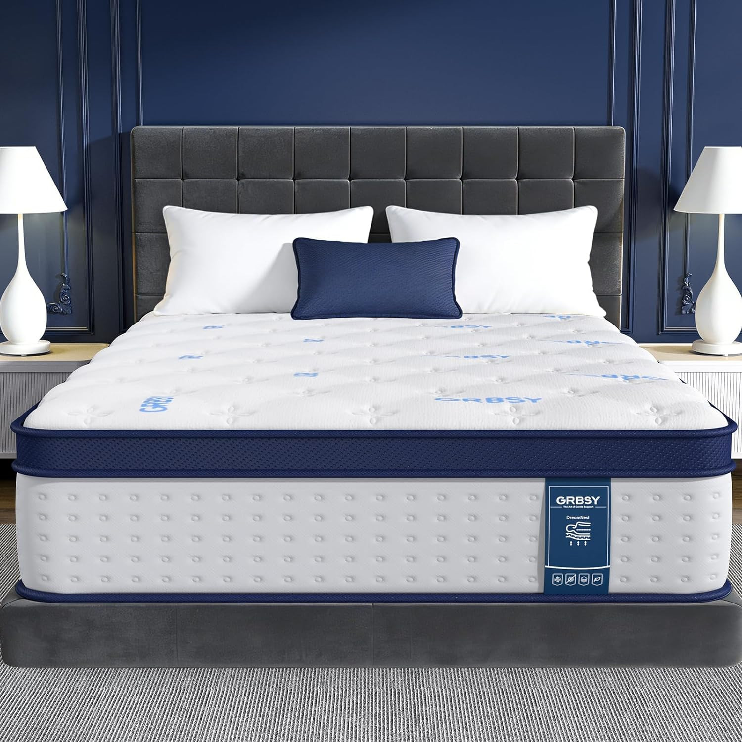 14″ King Mattress with Cooling Gel & Pocket Coils for Back Pain Relief