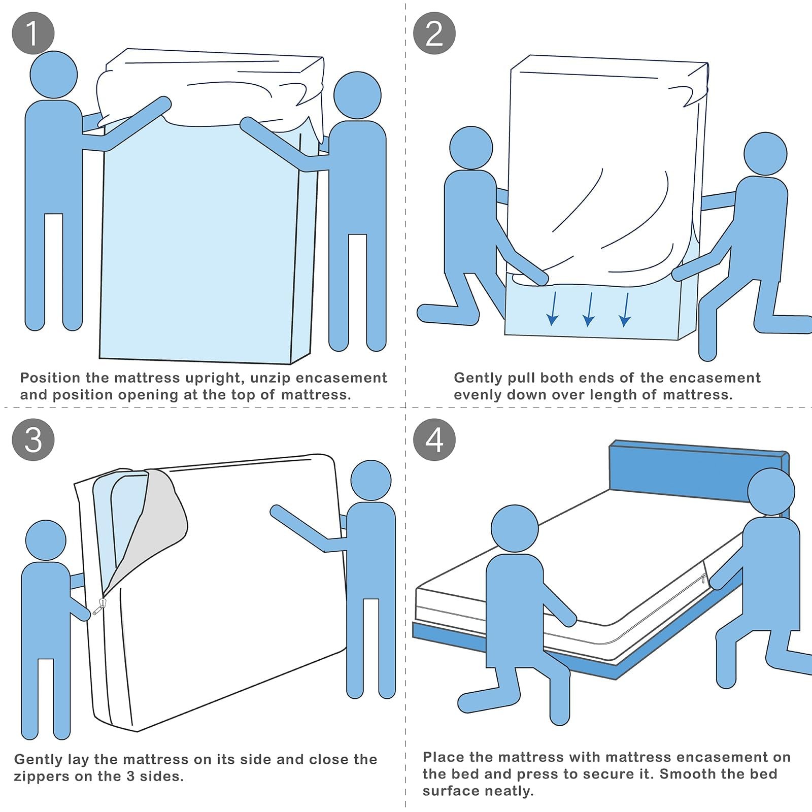 39″x75″ Twin Waterproof Mattress Protector for Kids, 9″ Deep, Twin, White