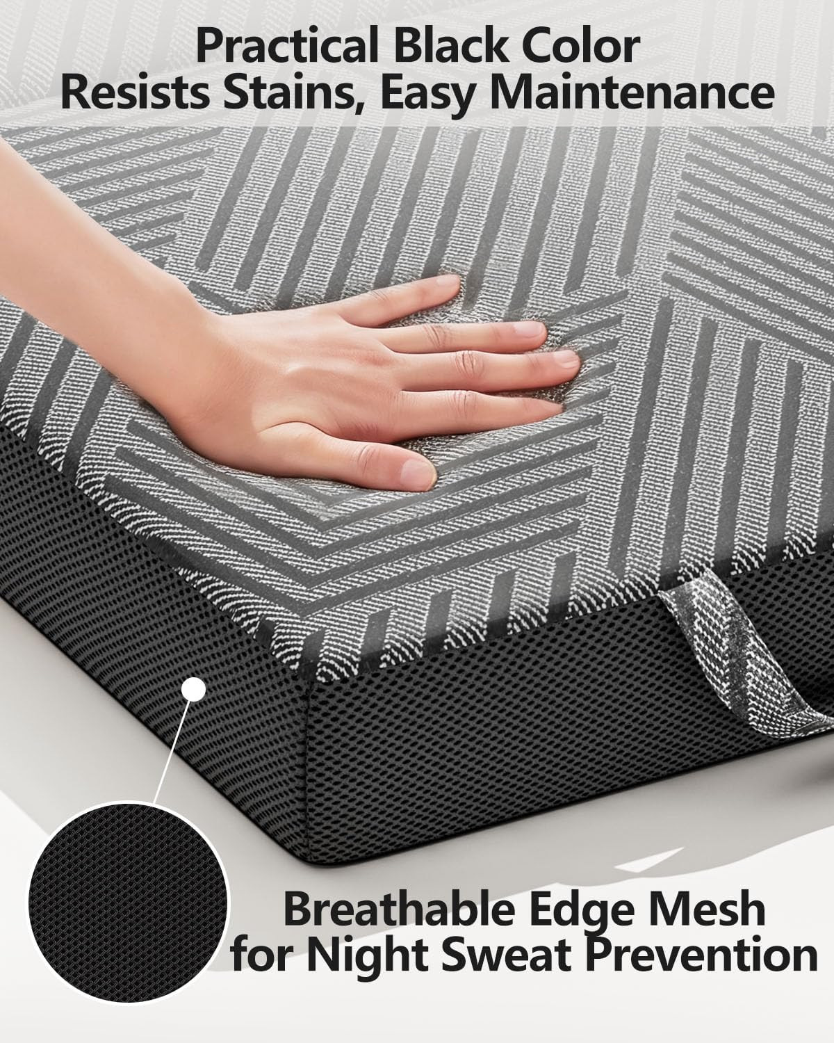 Queen Tri-Folding Mattress 6″ Memory Foam, Removable Cover, CertiPUR-US Certifie
