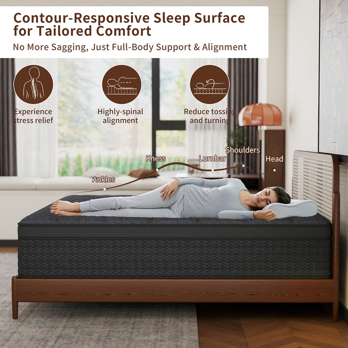12/14 Inch Gel Memory Foam Hybrid Spring Mattress Twin Full Queen King In A Box