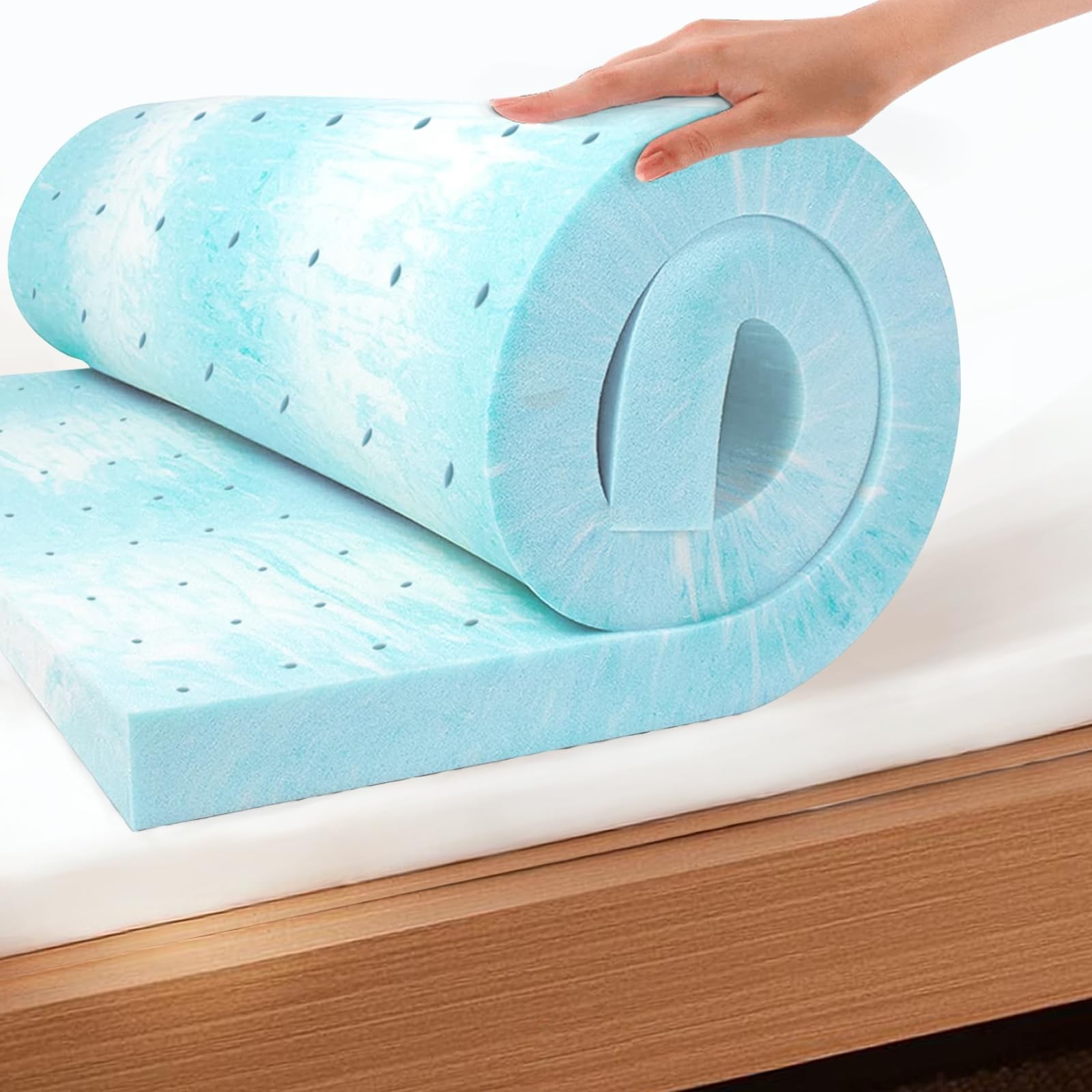 EGO Topper 4in Queen Memory Foam Mattress Topper Gel CertiPUR-US Medium