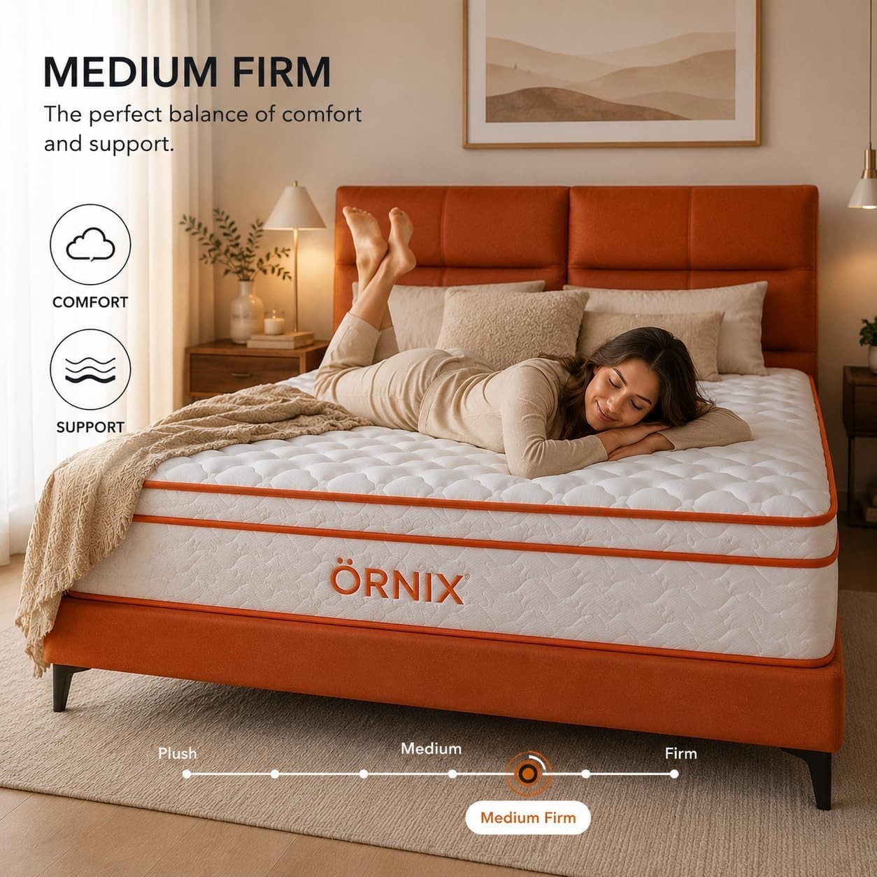 10 Inch Hybrid Mattress Medium Firm Memory Foam Pocket Coil Mattress in a Box
