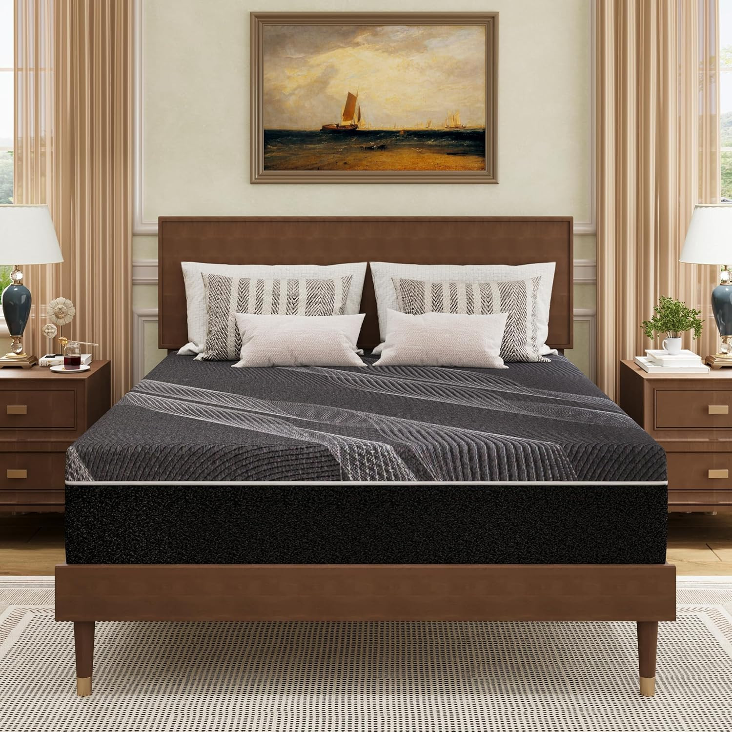 Dyonery King Size Mattress, 12 Inch Gel Memory Foam, Cooling & Back Pain Relief,