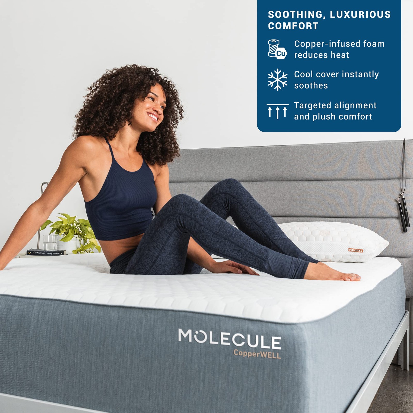 CopperWELL 12″ Cooling Memory Foam Medium Plush Mattress, Twin XL