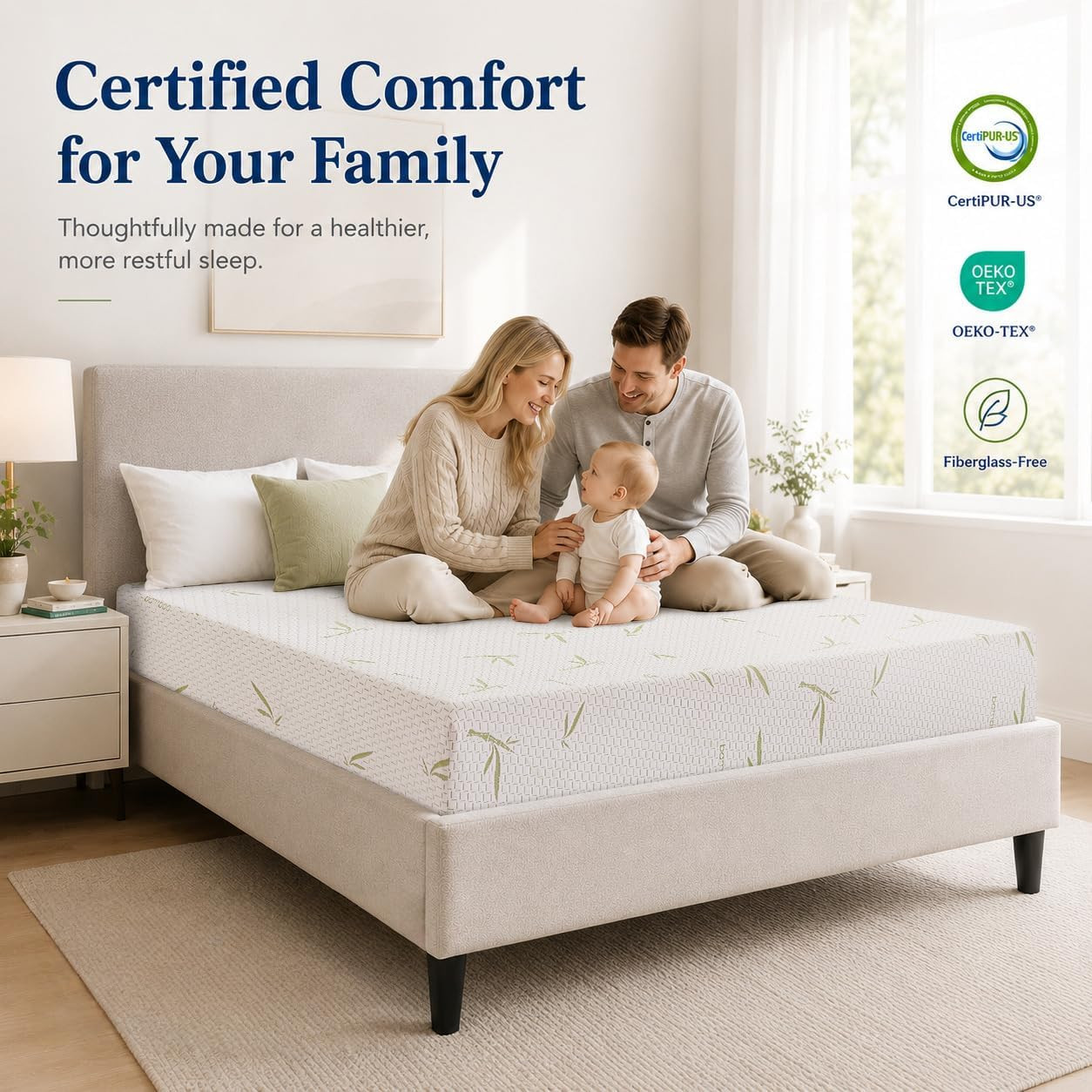 Twin XL Mattress, 6 Inch Green Tea Gel Memory Foam Mattress for Kids with Breath