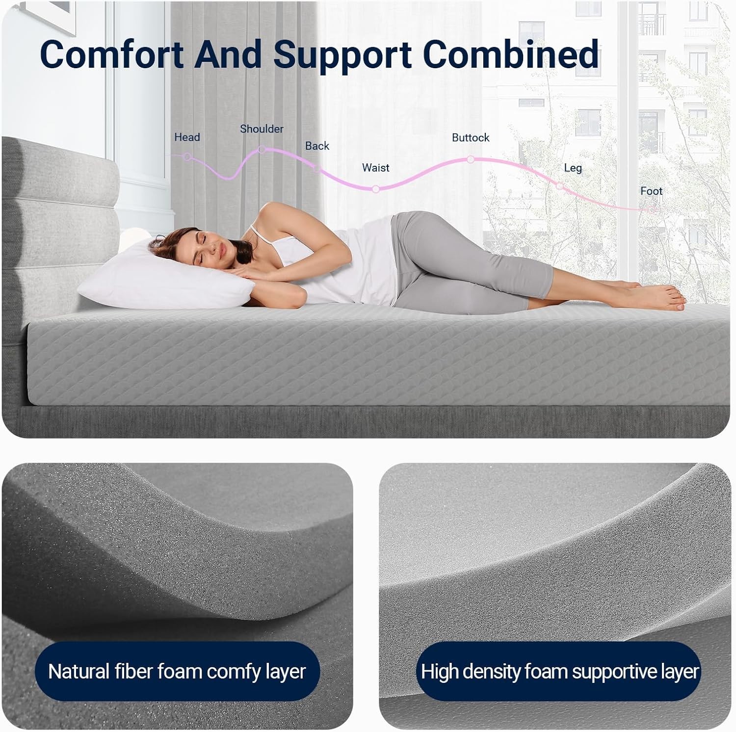 Avenco Full Size Mattress, 8 Inch Memory Foam Full Mattress in a Box for Comfort