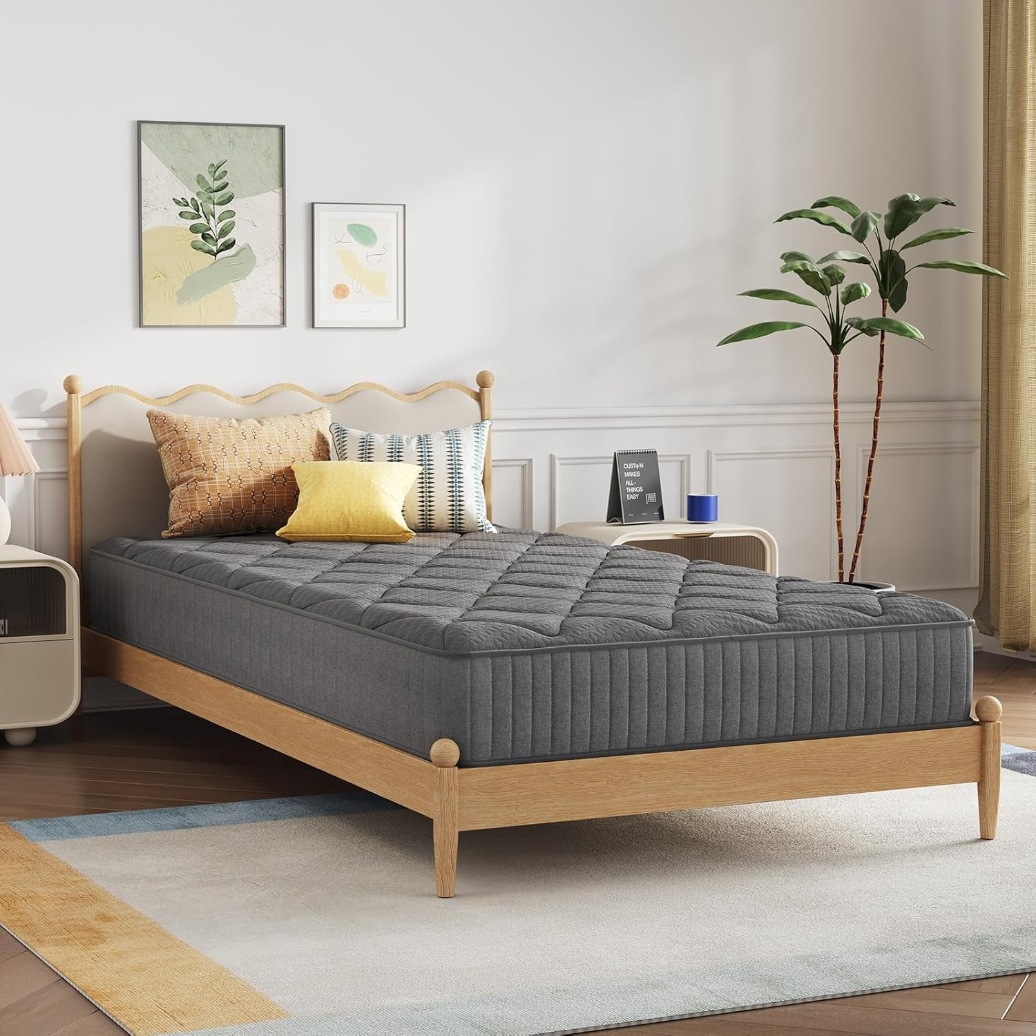 Twin Mattress for Kids,6 Inch Hybrid Twin Size Mattress with Bonnell Coil & Gel