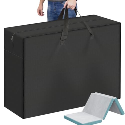Foldable Mattress Storage Bag, Fits 4″ Twin & Twin XL Trifold Mattress Black