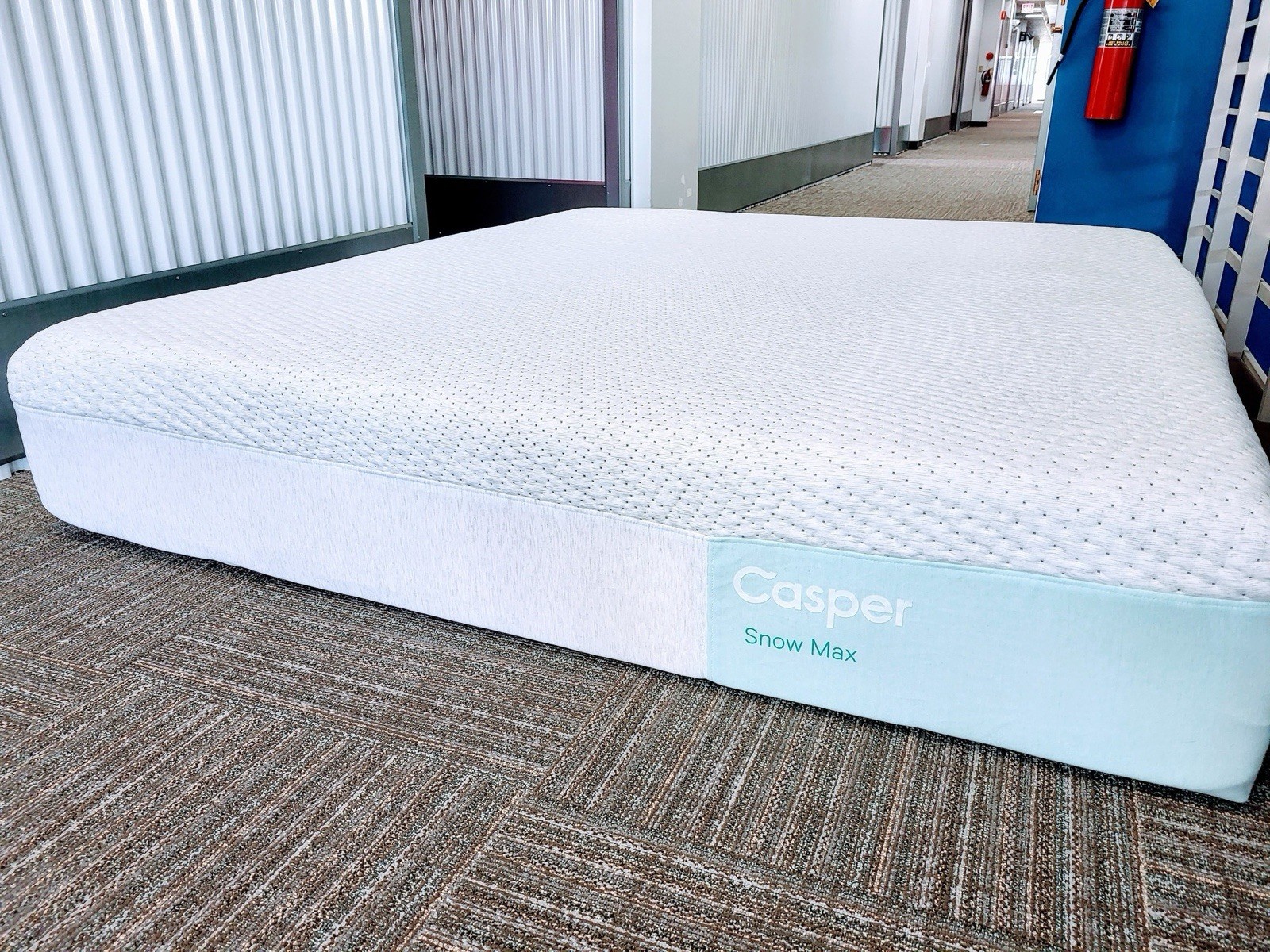 Casper Snow Max Mattress White Light Blue Rectangle Adults Bedroom