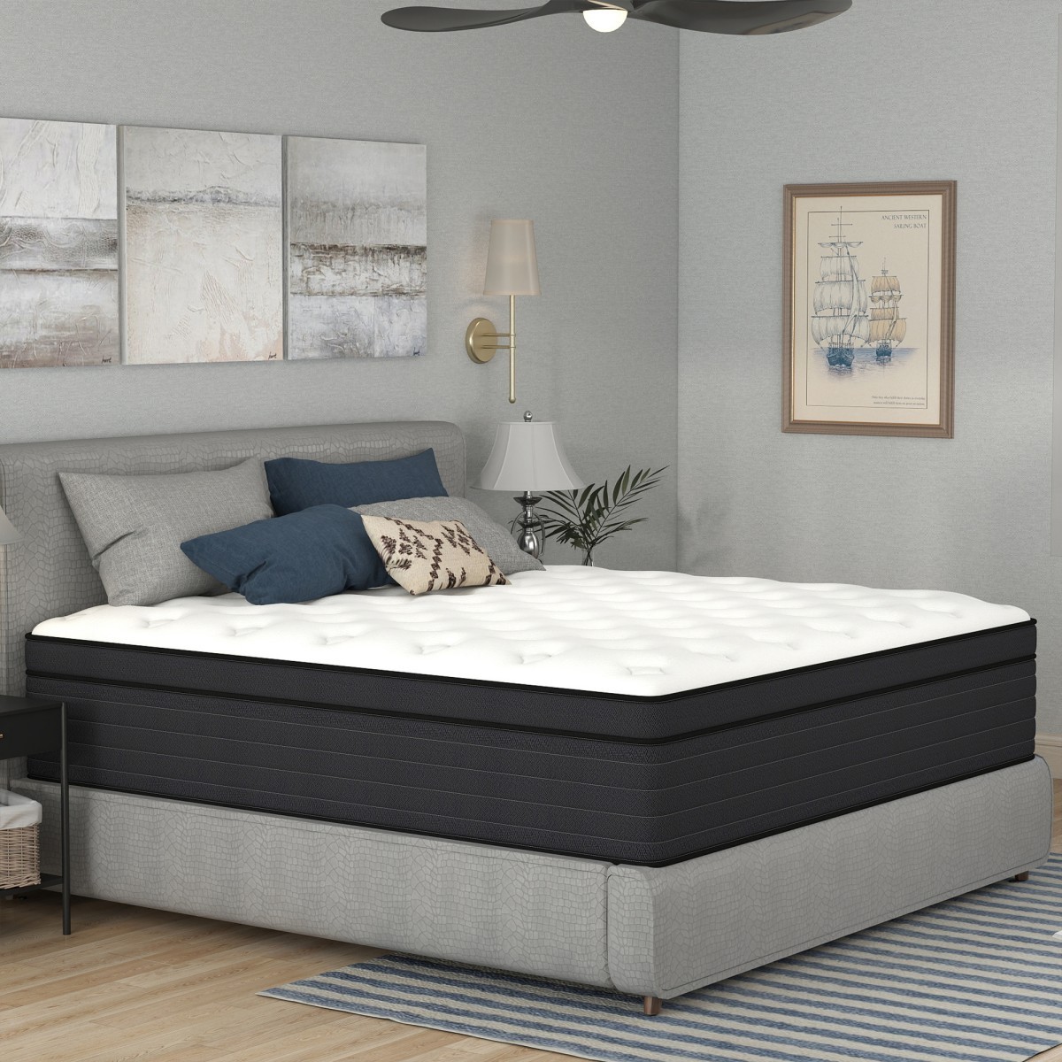 12″14″ Twin Full Queen King Size Mattress in a Box Hybrid Spring Gel Memory Foam