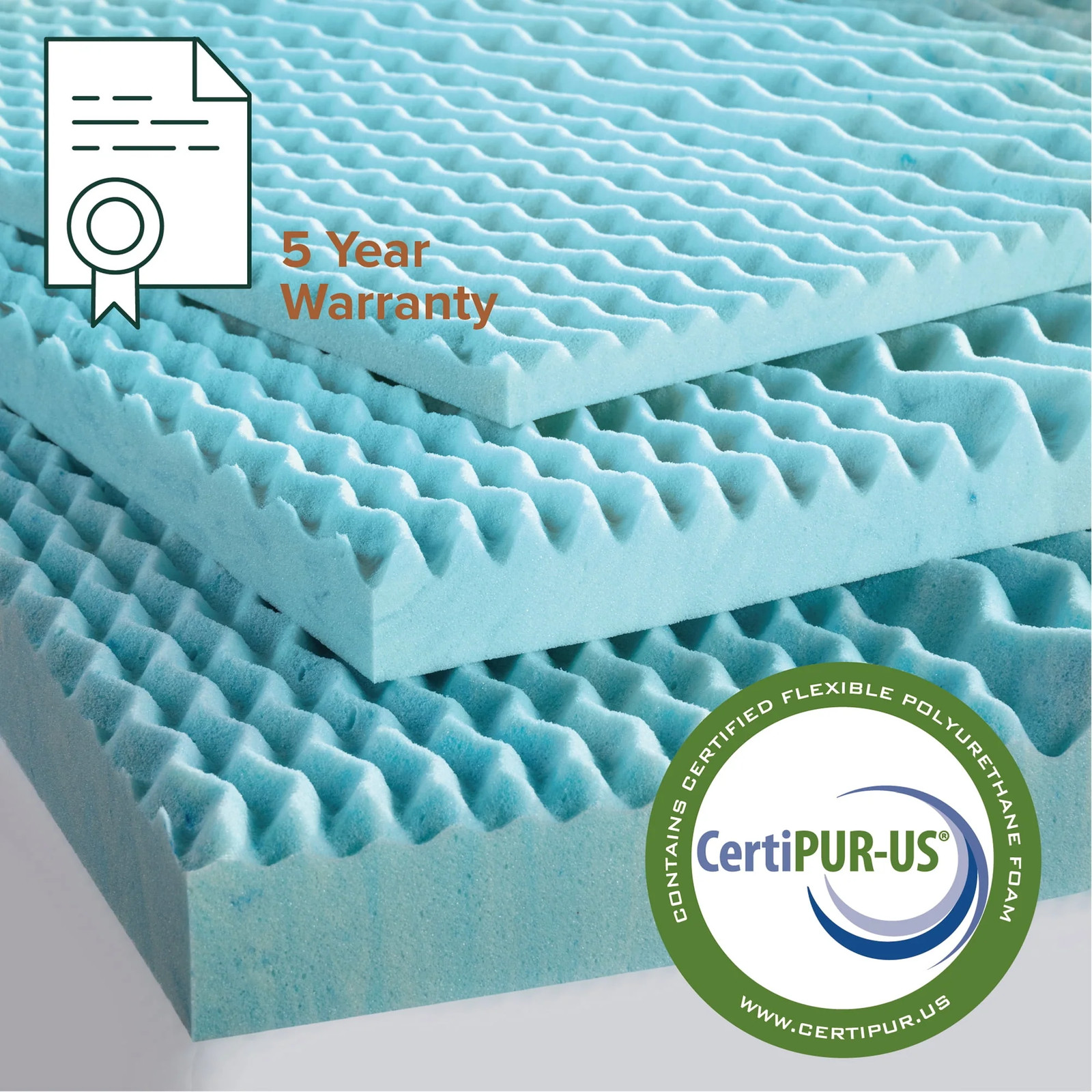 Zinus 84155009673 Spa Sensations 3 in Green Tea Gel Memory Foam Zoned Support Ma
