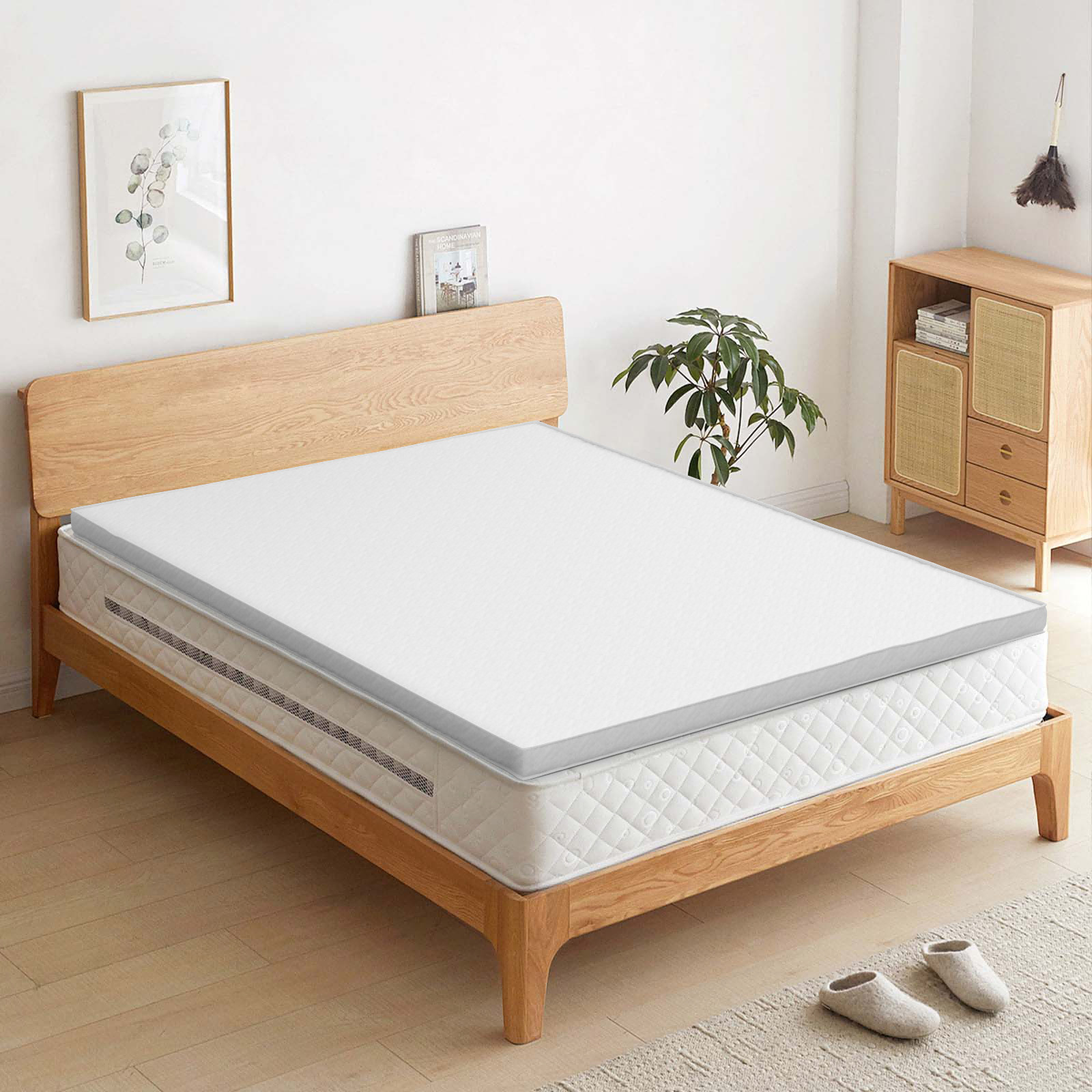 2-Inch Gel Memory Foam Mattress,Soft Mattress with Non-Slip Cover Twin Full XL