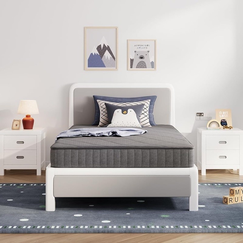 Twin Mattress Bonnell Coil Gel Memory Foam Breathable Support Spine Alignment US