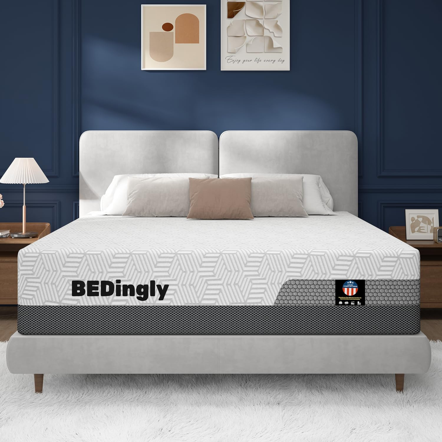 Luxury 14″ Firm King Mattress with Cool Gel Foam & Pocket Springs, 365-Night Tri