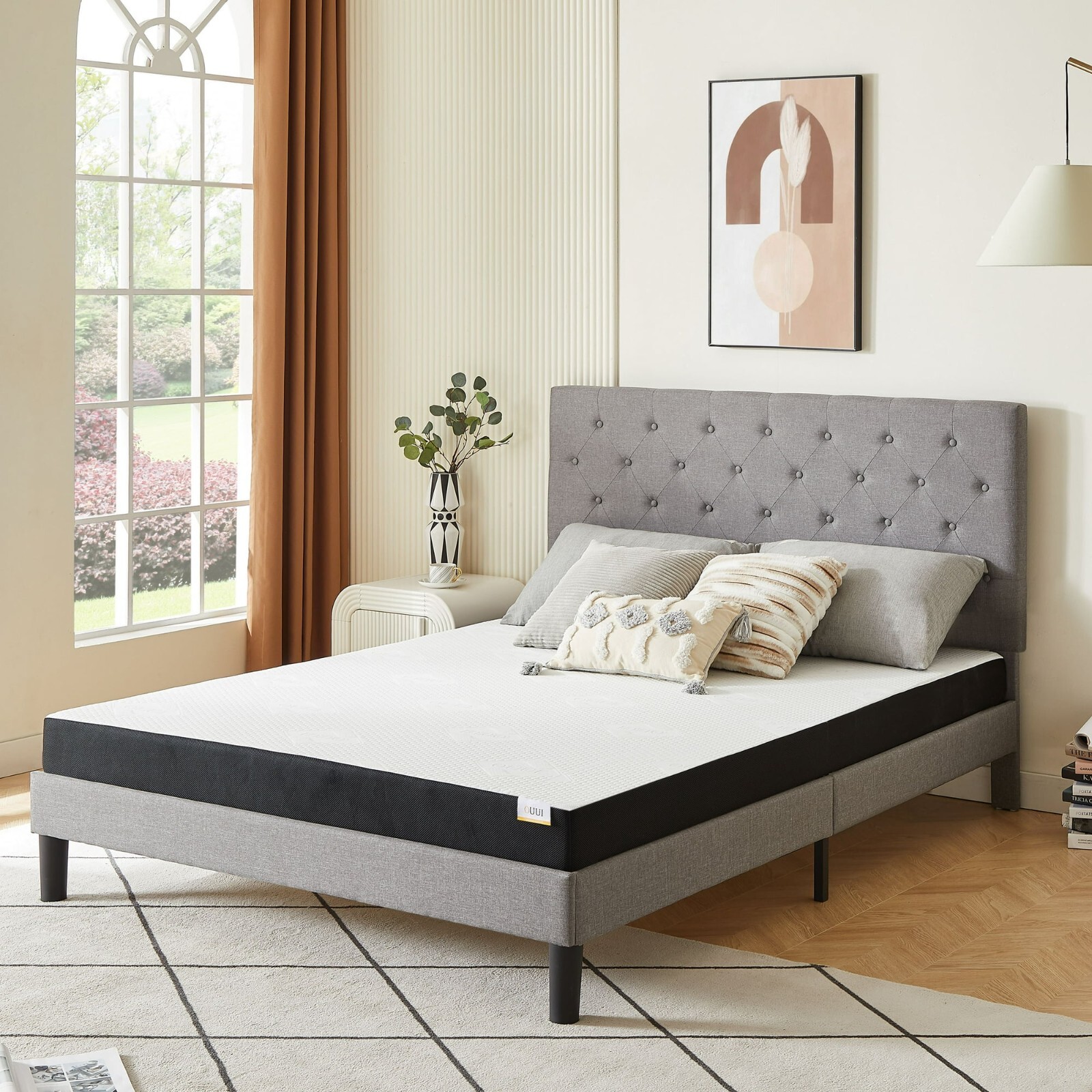 6 inch Memory Gel Foam Fresh Cool Mattress, Medium Firm Feel, Waterproof Cover