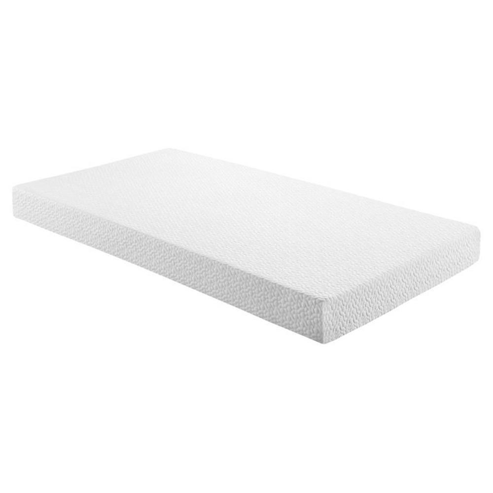 Pemberley Row Fabric White Twin Mattress Rectangular Breathable 6″ Unassembled