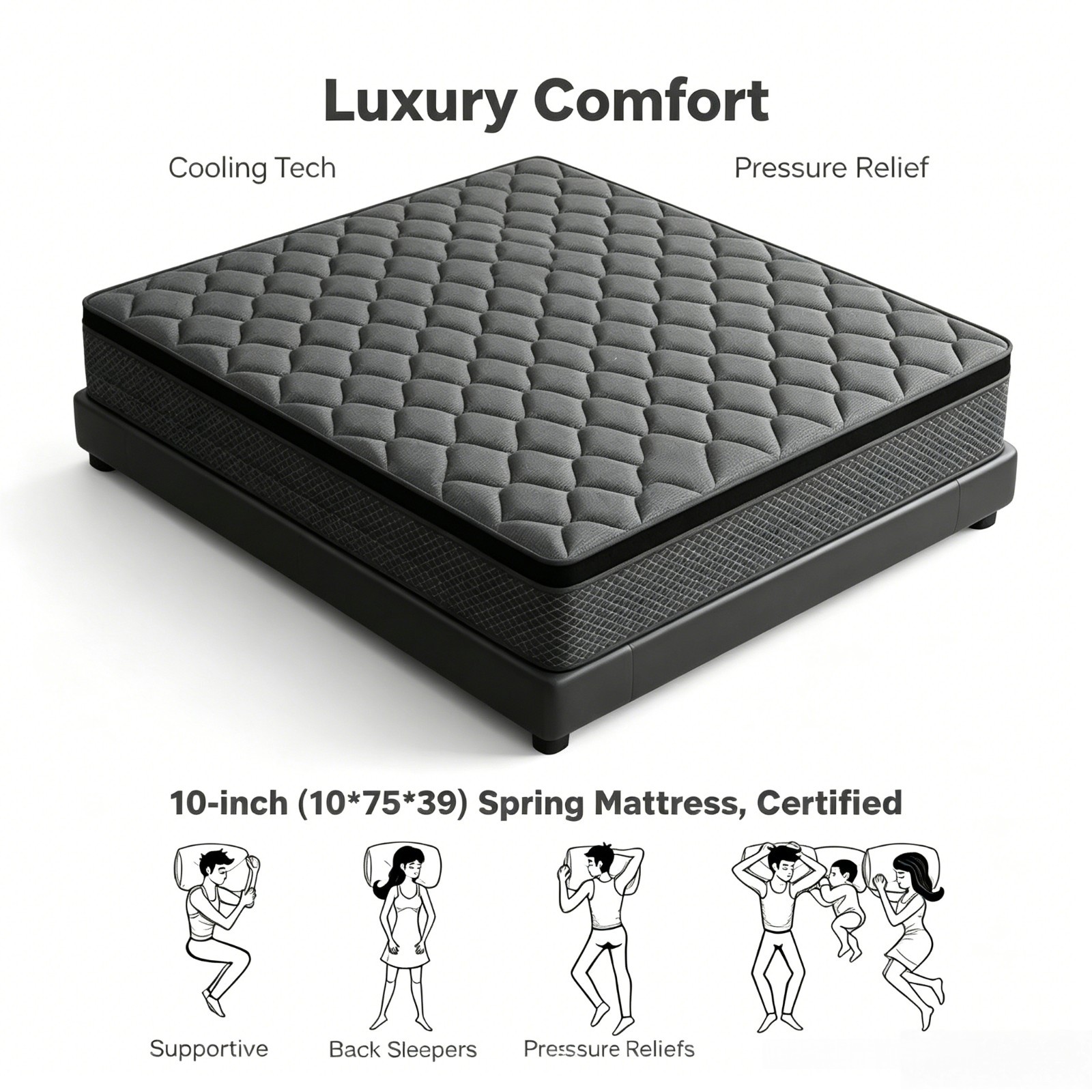 12/14”Memory Foam Hybrid Mattress Boxed Bed Mattress for All Sleeping Positions
