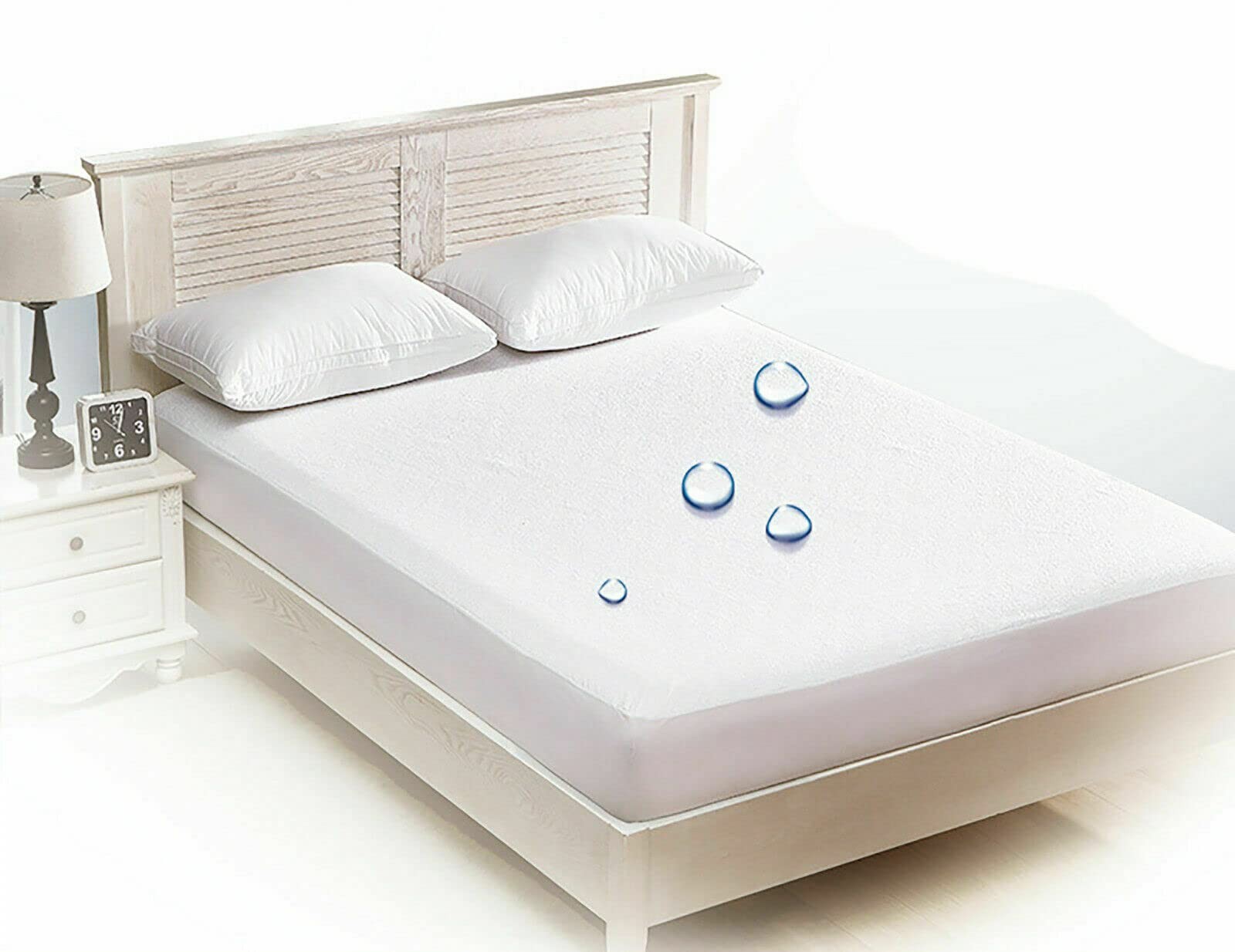 Vinyl Plastic Mattress Protector Fitted Twin 76″ x 39″ x 11.5″ Deep, White