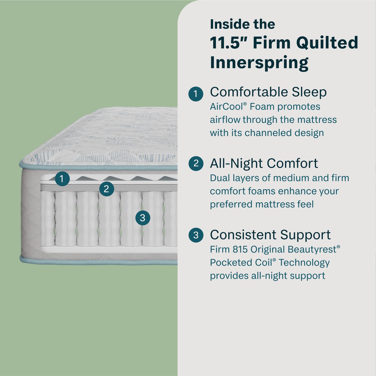 BeautySleep by Beautyrest DreamRest Firm 11.5″ Twin Mattress, Pocketed Coils,…