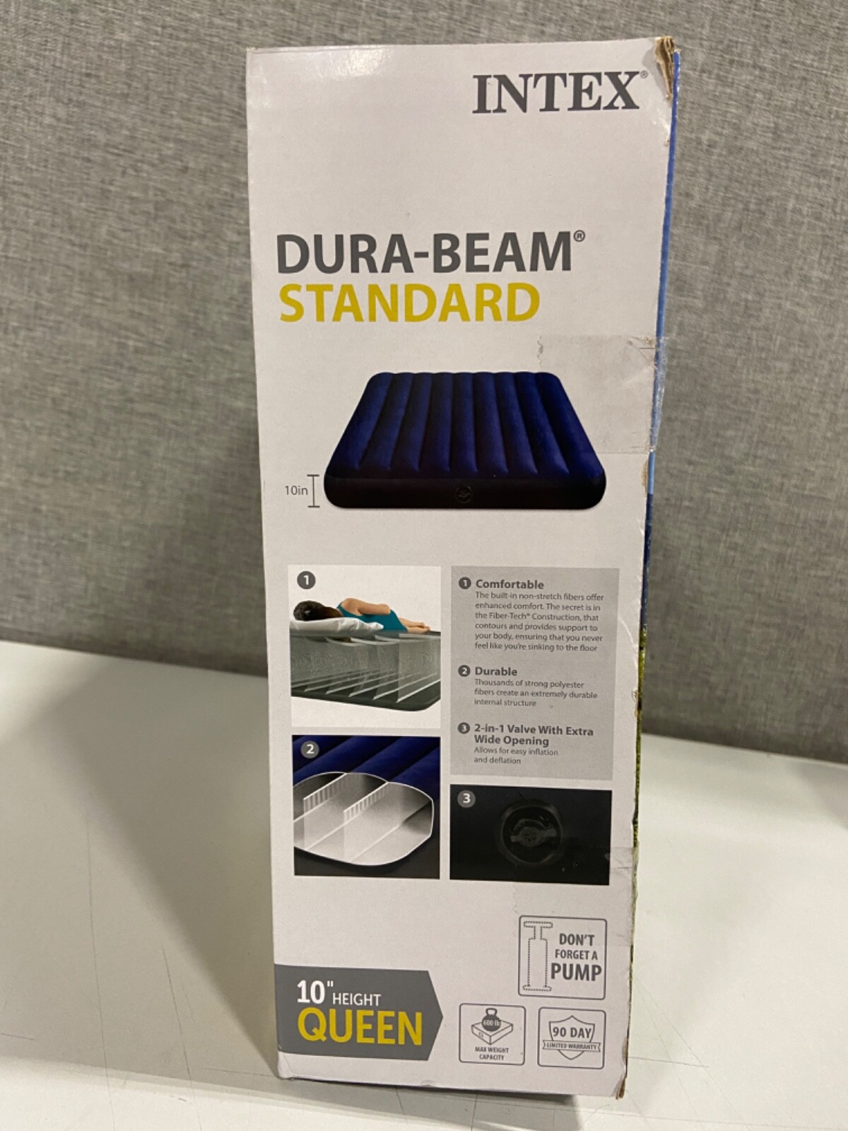 Intex 64778E Dura-Beam Standard Series Prestige Downy Airbed with Battery Pump
