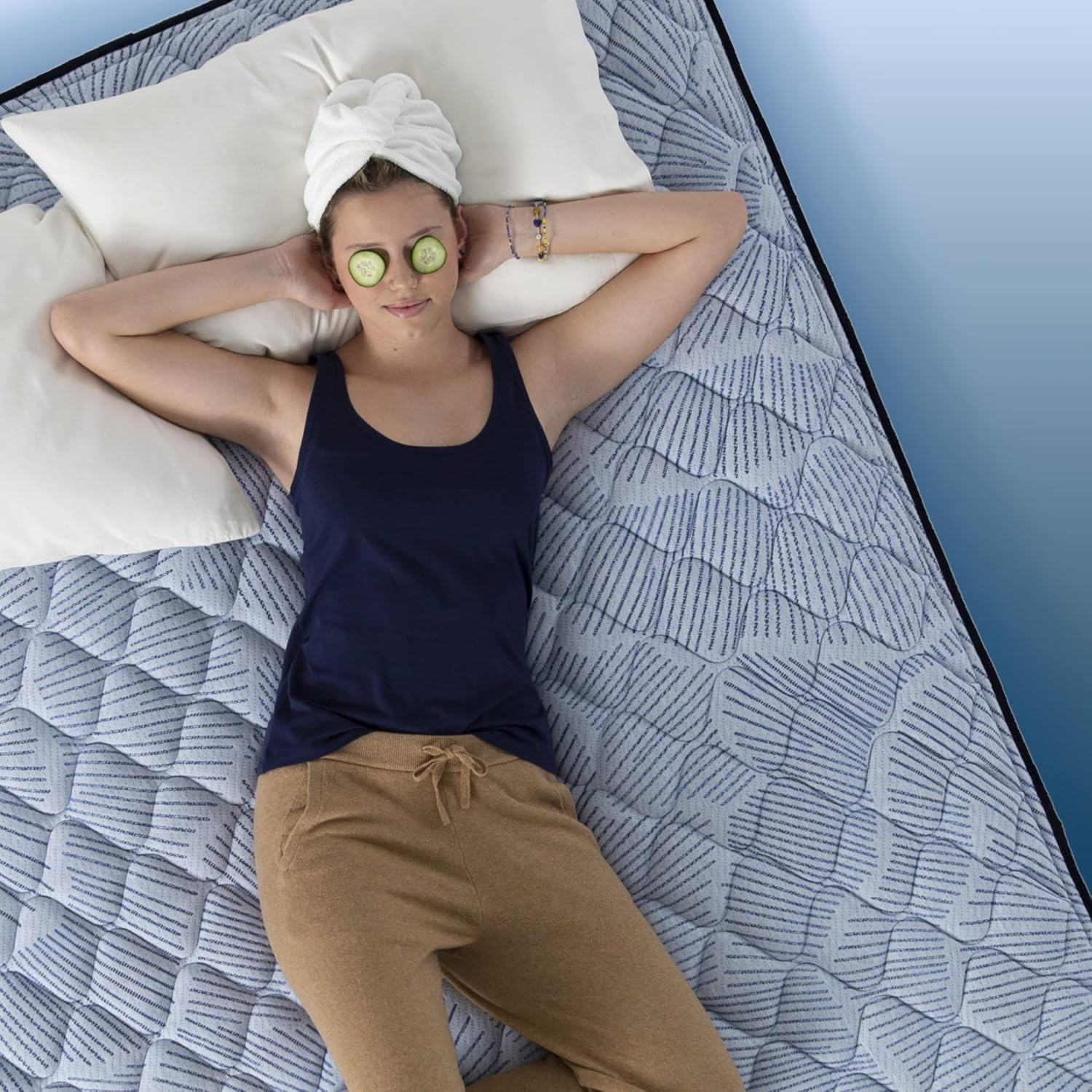 Perfect Sleeper Enhanced 12″ Queen Mattress – Firm, Cooling Gel Memory Foam, Poc