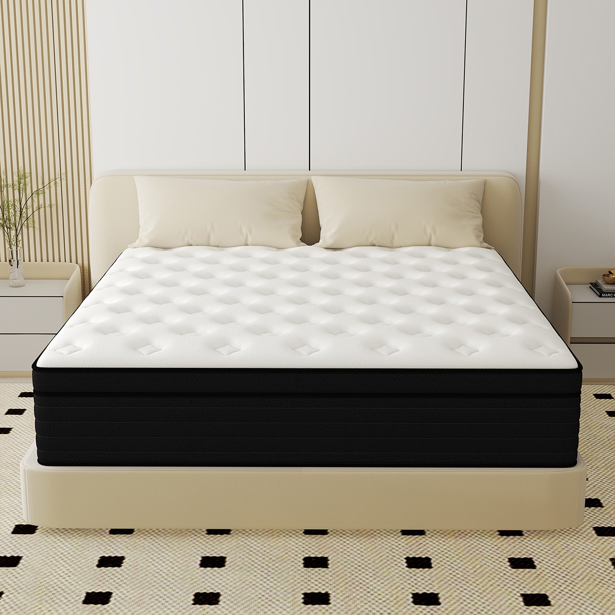12″ 14″ Mattress Pocket Spring Hybrid Bed Memory Foam Twin Full Queen King Size