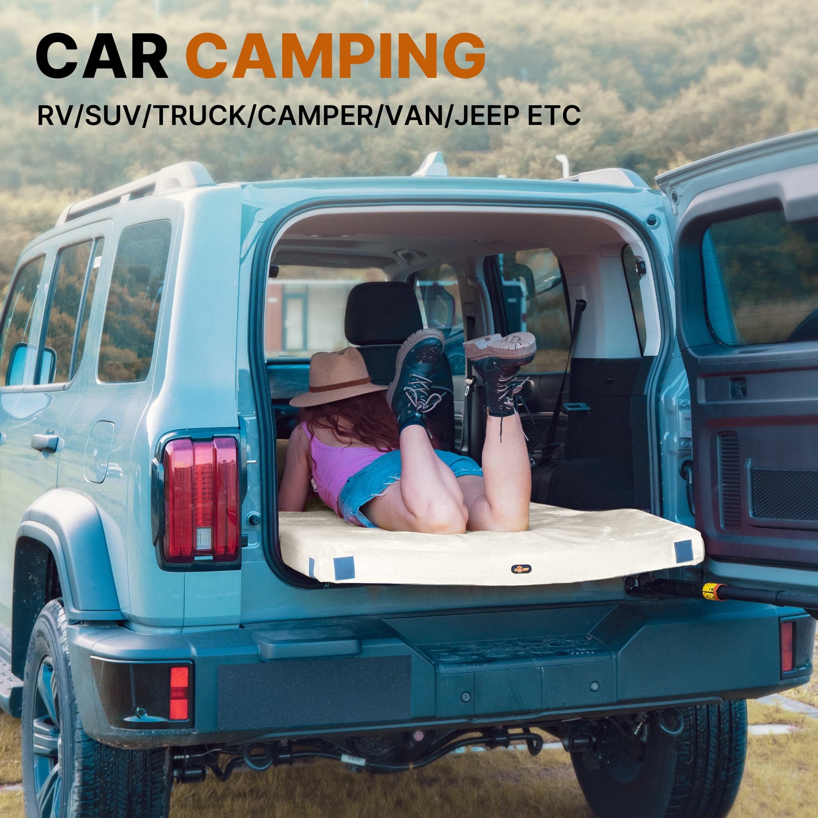 Floor Memory Foam Car Camping Bed Glamping Roll Up Futon Mattress, Japanese F…