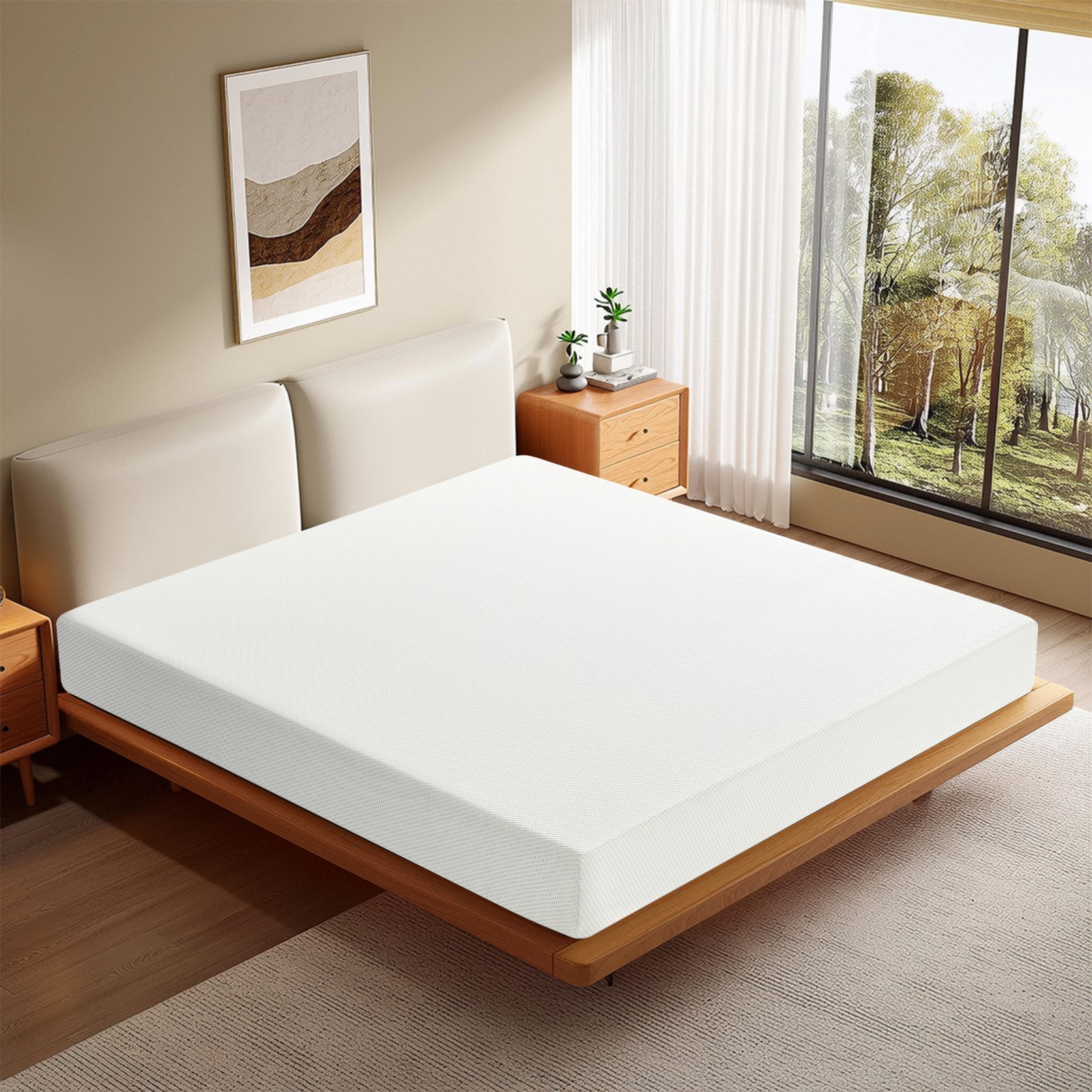5″ 6″ Breathable Green Tea Memory Foam Mattress, Fiberglass Free & Medium Firm