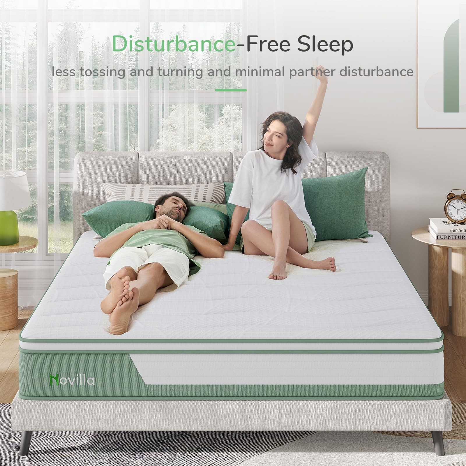 Mattress Queen, 12 Inch 5-Zone Hybrid Mattress with Gel Memory Foam for Press…