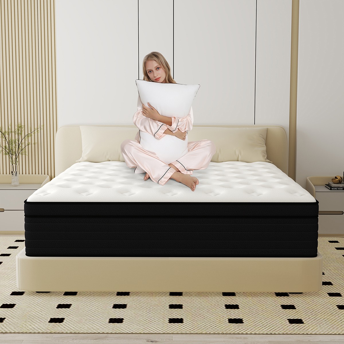 10/12/14 Inch Twin Full Queen King Mattress Hybrid Spring Memory Foam Bed in box