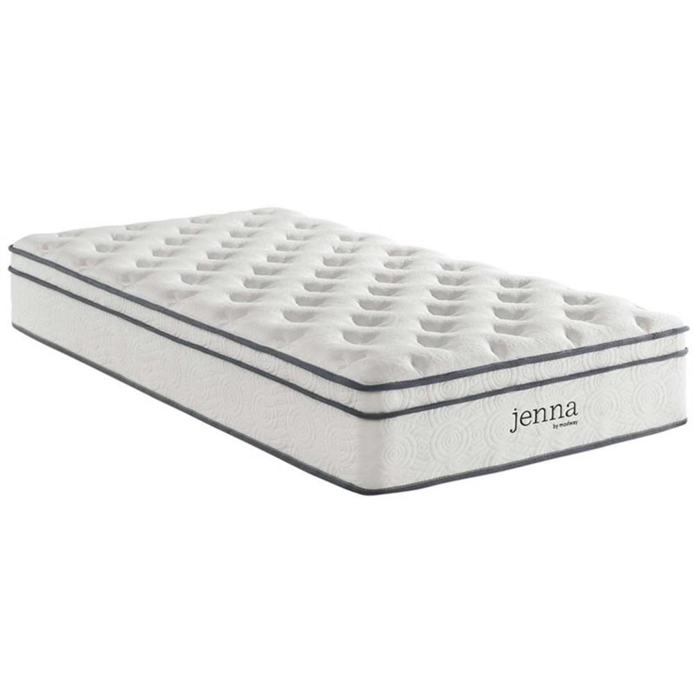 Modway Jenna 10″ Modern Innerspring and Foam Twin Mattress in White