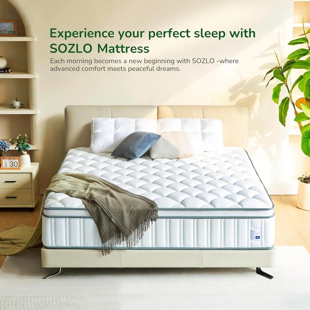 12 Inch Queen Mattress in a Box Hybrid Gel Memory Foam Pocket Spring Soft Plush