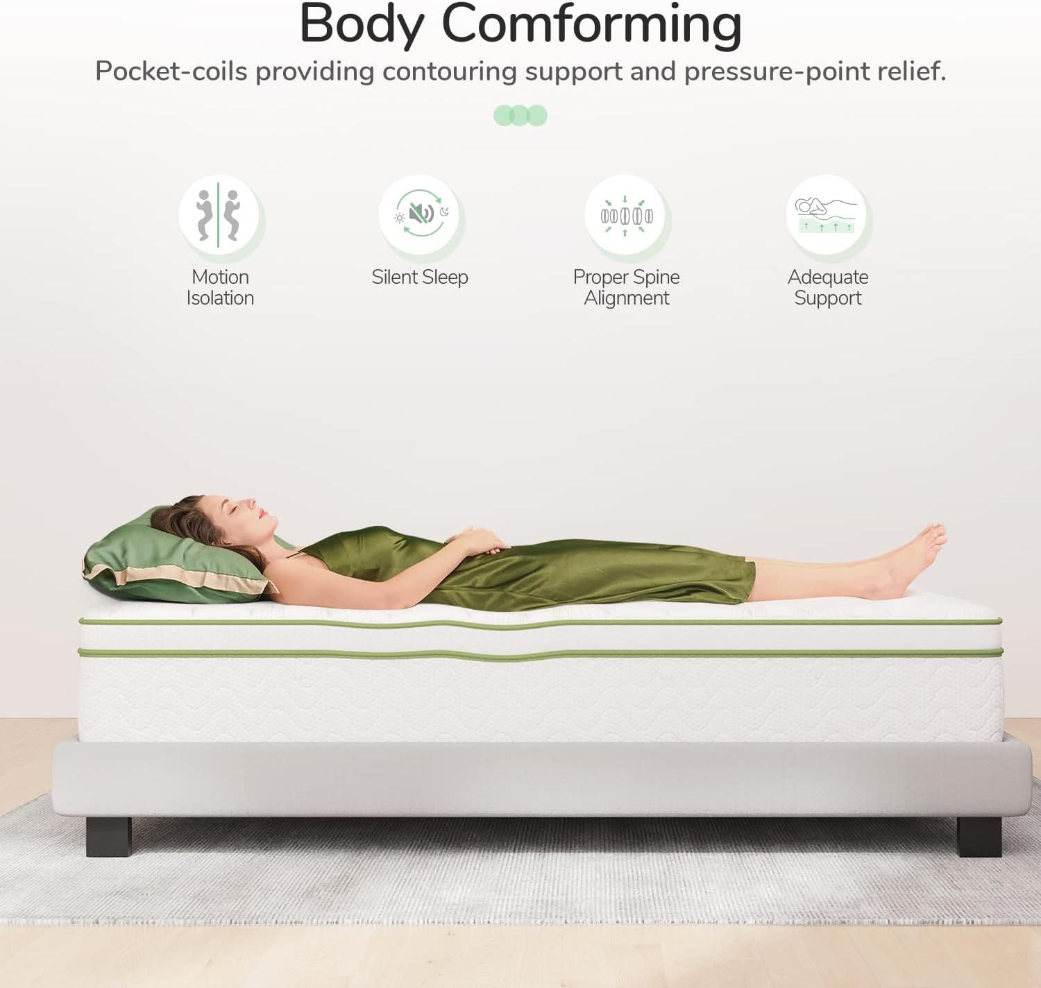 12 Inch Hybrid Gel Memory Foam & Pocketed Coil Mattress – King Size