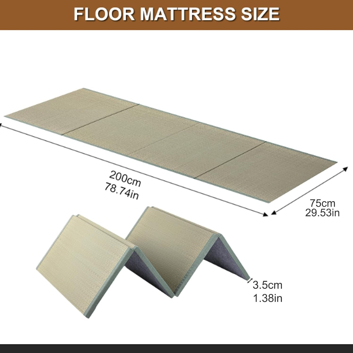 Trifold Folding Mattress – 3.5cm Space-Saving Bed for Travel & Guests