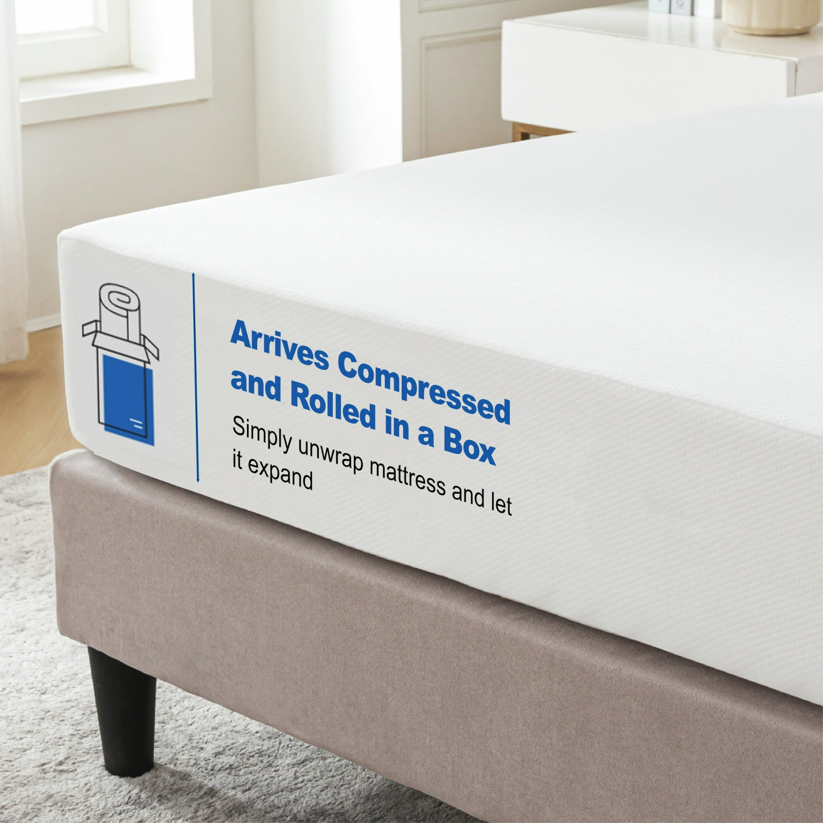Mainstays 8” Medium Firm Memory Foam Mattress, Twin