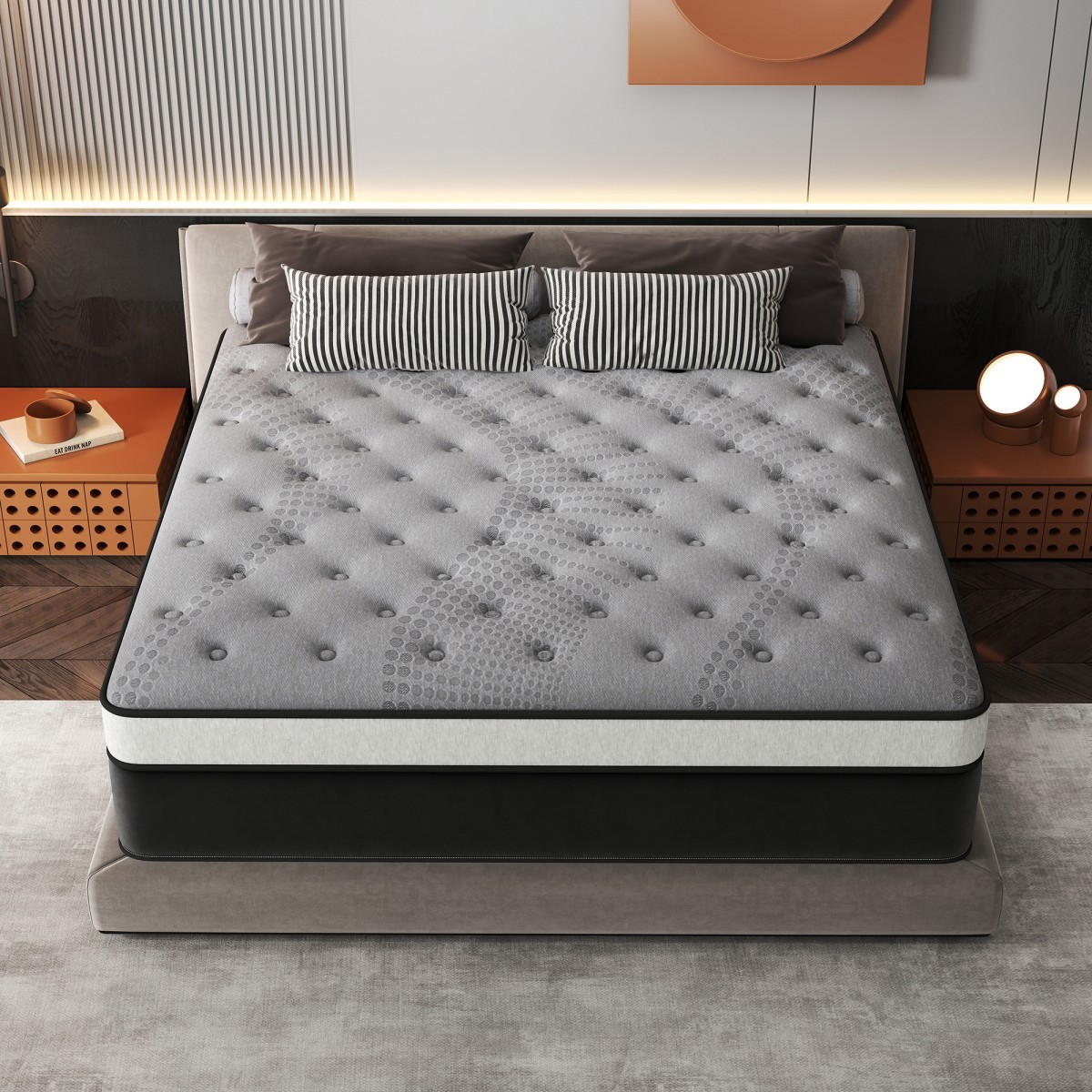 12″/14″ Mattress in a Box Gel Memory Foam Pocket Spring Twin Full Queen King