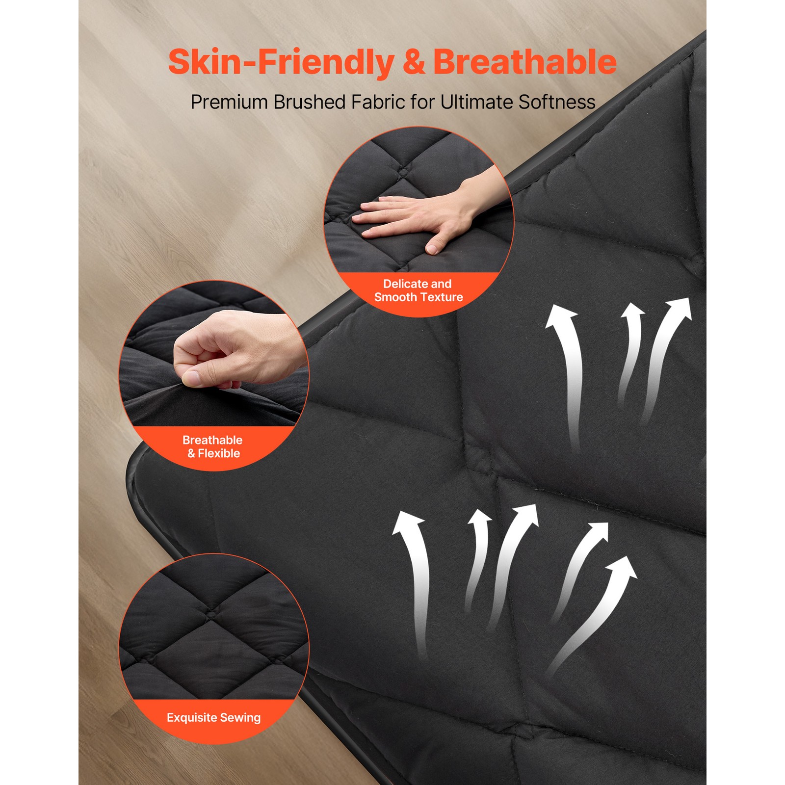 Uimoso Japanese Twin Tatami Mattress Foldable Futon Mat with Storage Bag Black