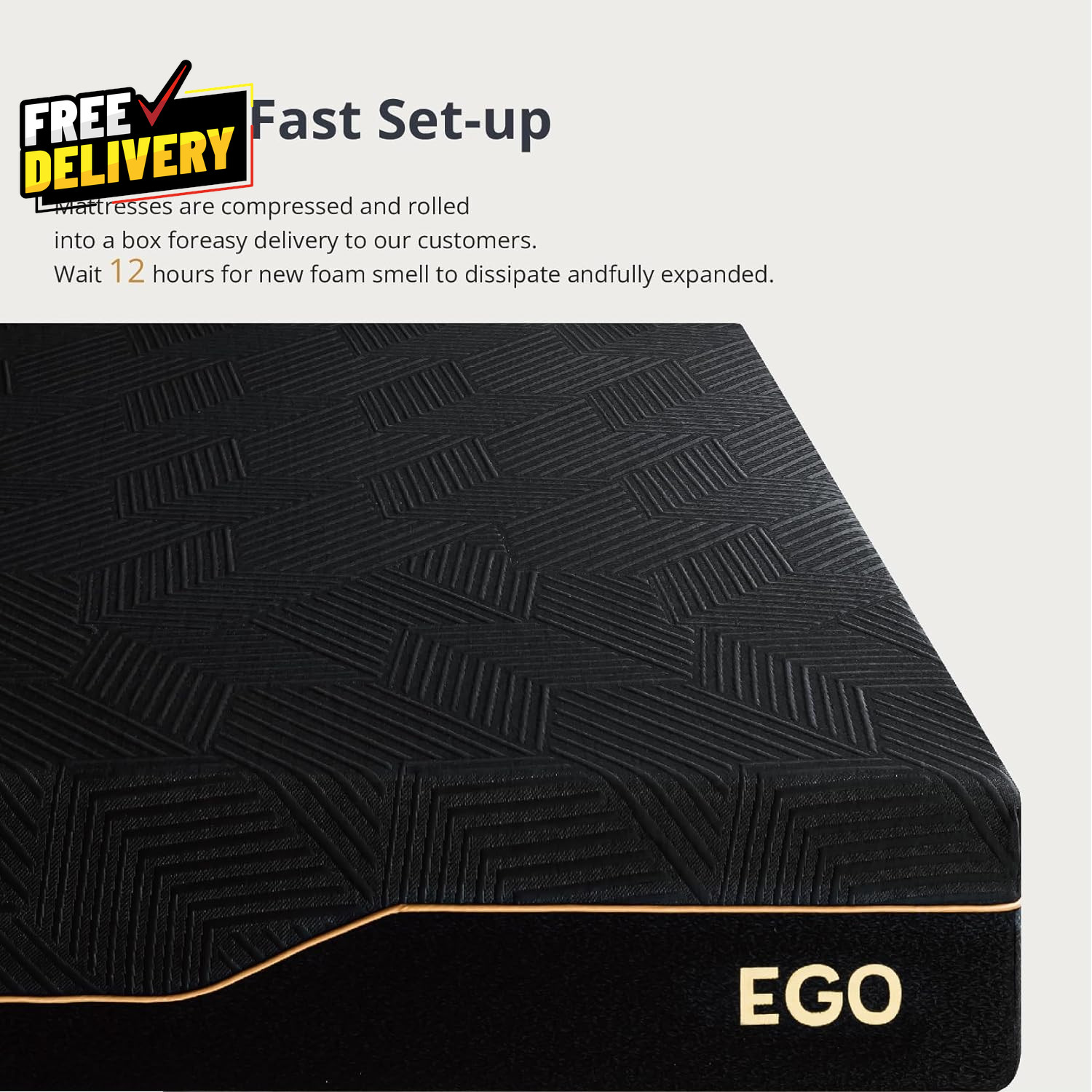 EGOHOME 14 Inch King Size Memory Foam Mattress for Back Pain Cooling Copper…..