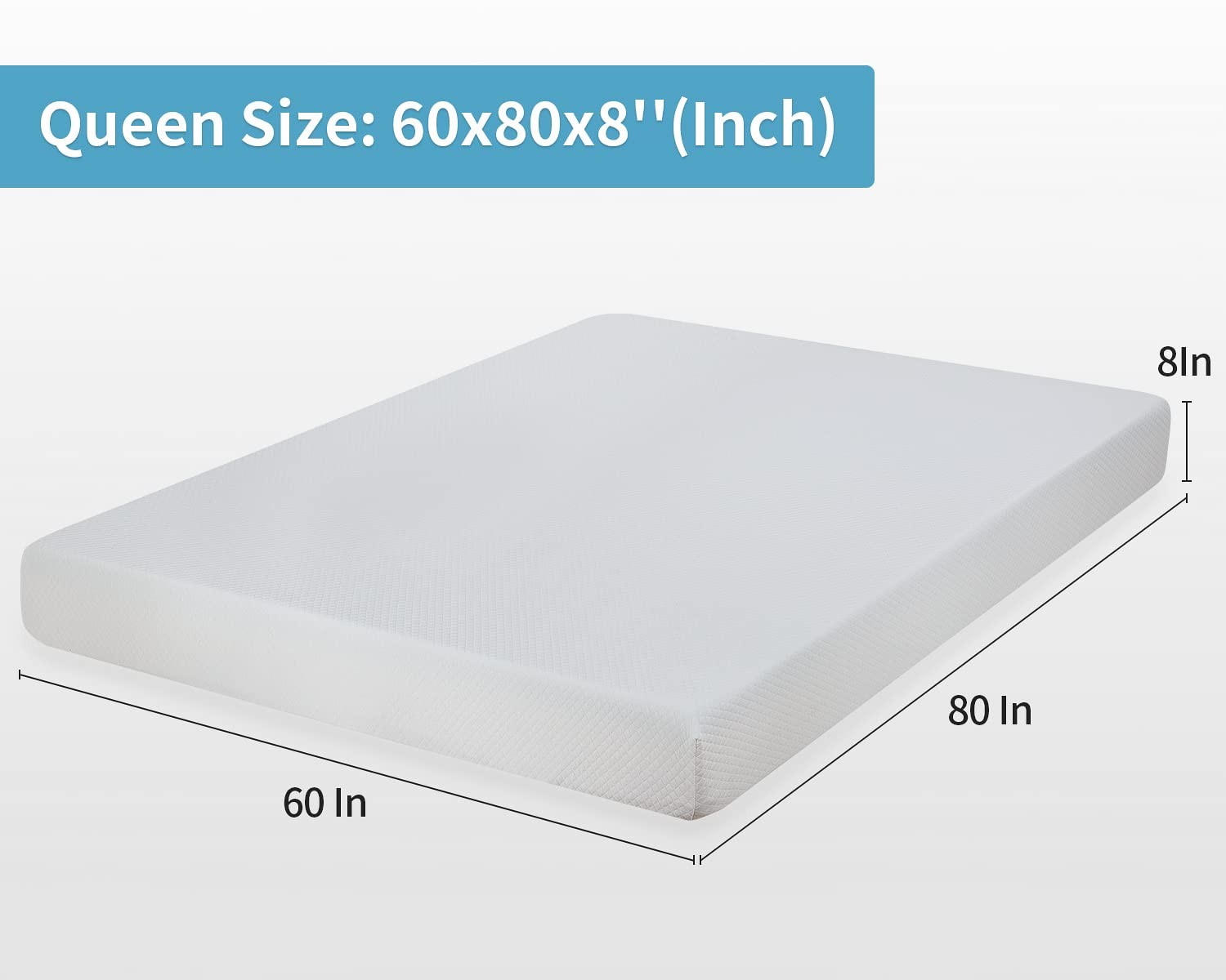 8 Inch Queen Memory Foam Mattress Fiberglass /CertiPUR-Certified/Bed-in-a-/Co…