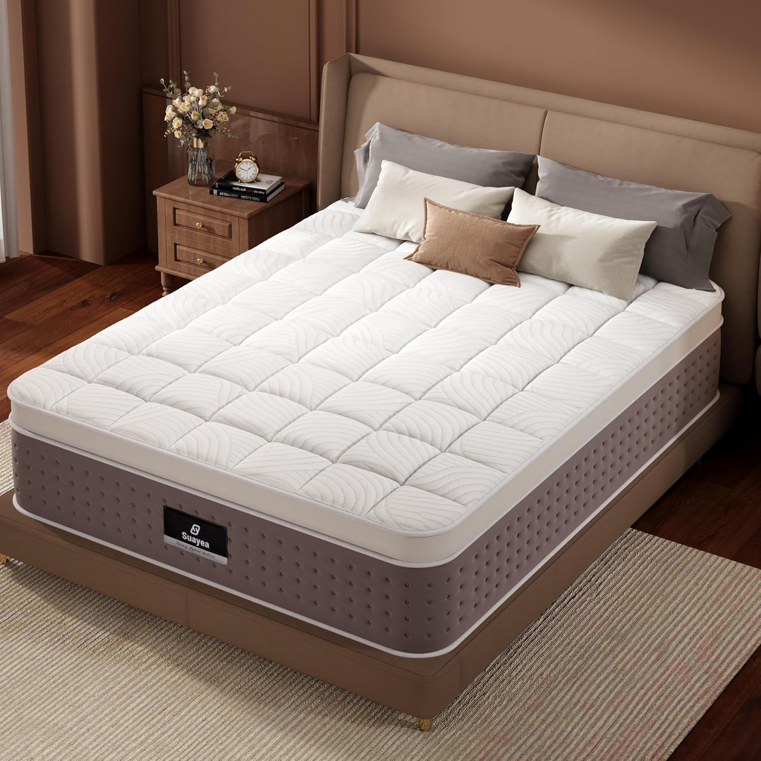 California King Mattress, Upgraded 12 Inch Hybrid Cal King Mattress in a Box, Co