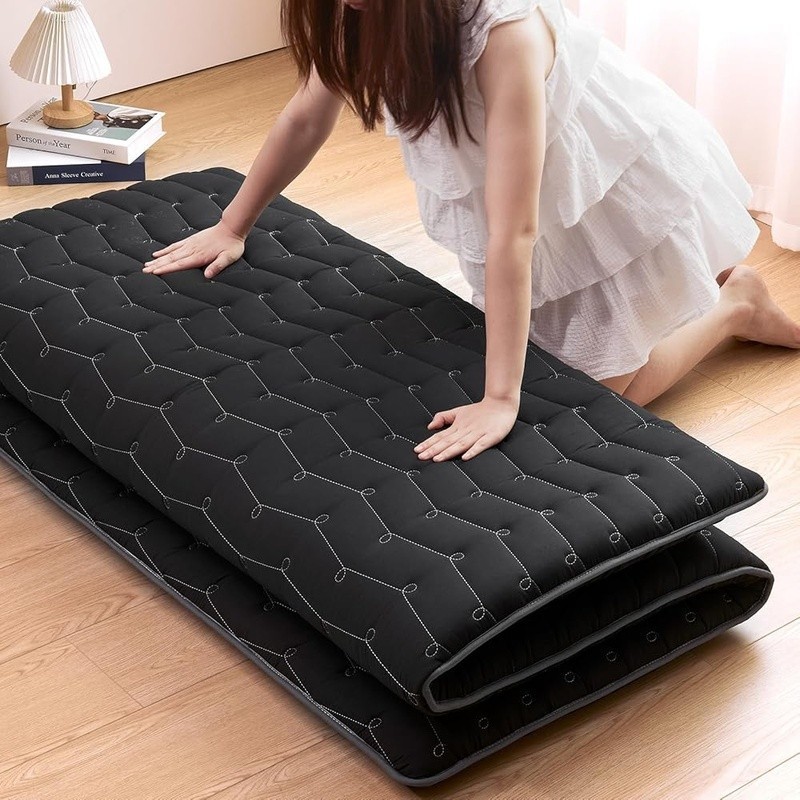 9 Layer Futon Mattress High Density Foam Floor Sleeping Pad Portable Use