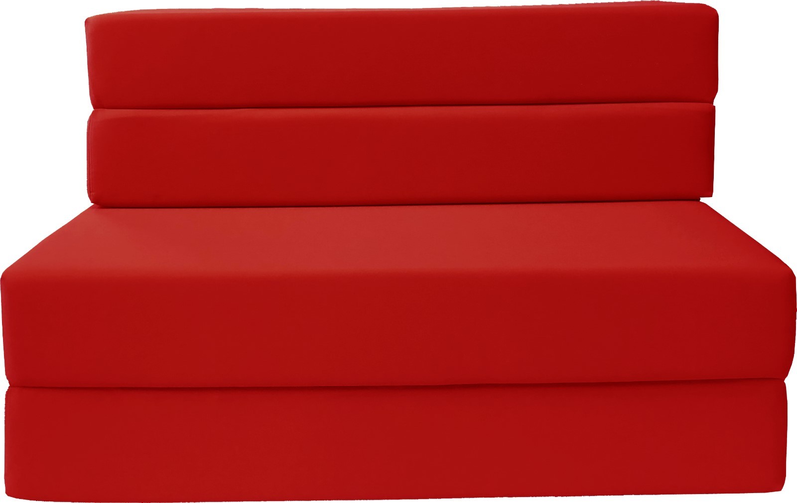 4-Foldable Foam Matress, Twin Studio Folding Sofa Chair Guest Bed, Red