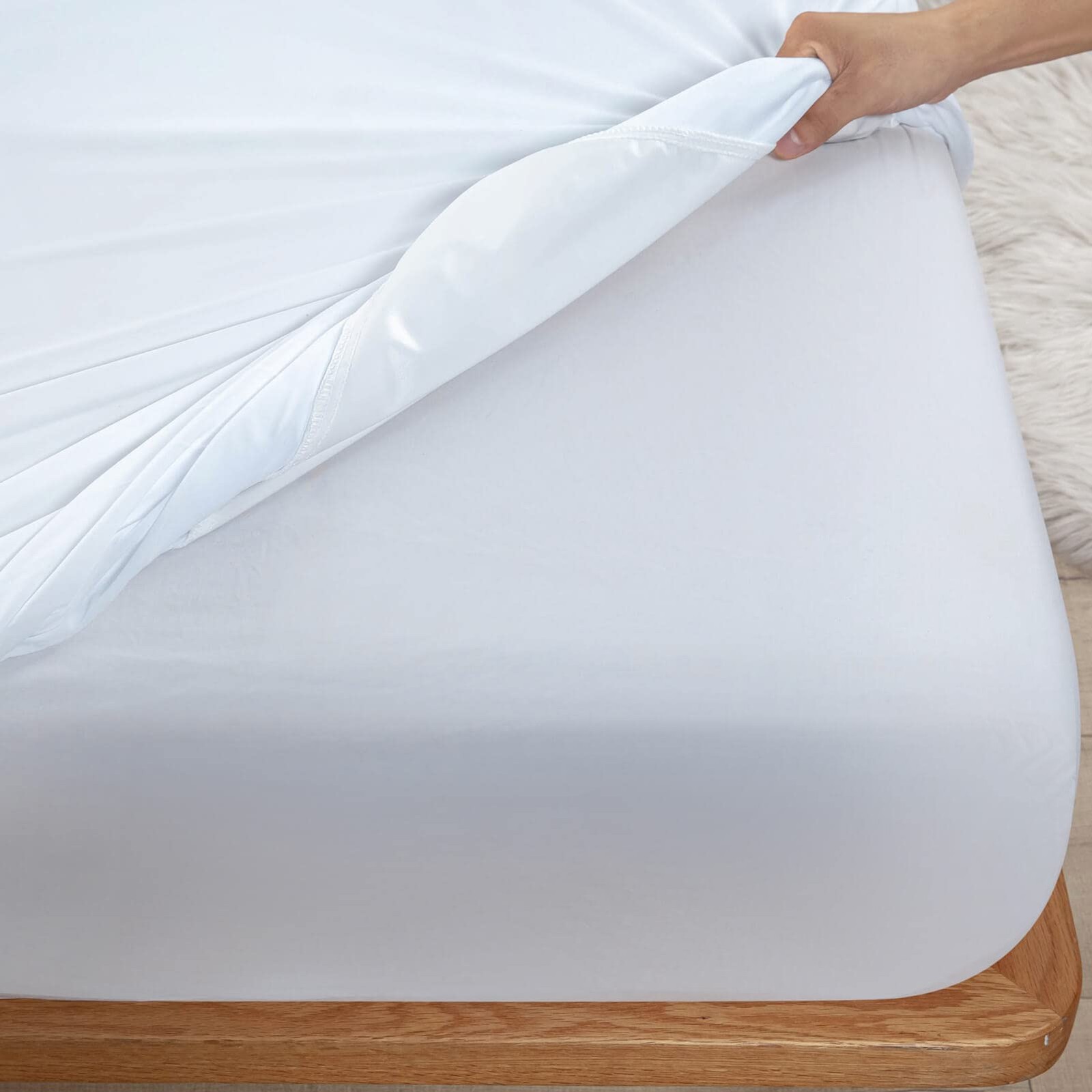 Waterproof Split King Mattress Protector for 2x(39×80), White
