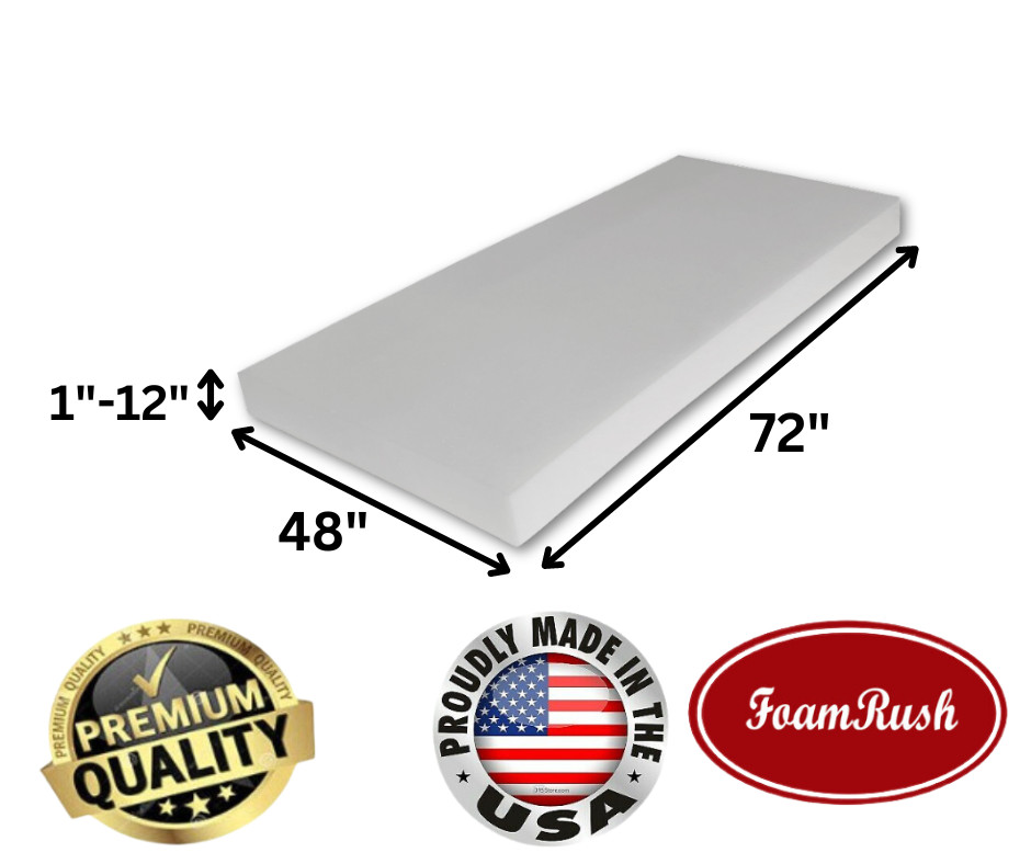 FoamRush (48″ x 72″) High Density Foam RV Mattress Replacement Medium Firm USA