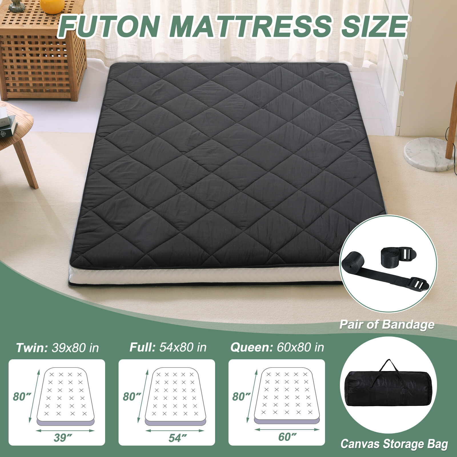 SUNYRISY Floor Mattress Japanese Futon Mattress Diamond Mattress Tatami Cushion