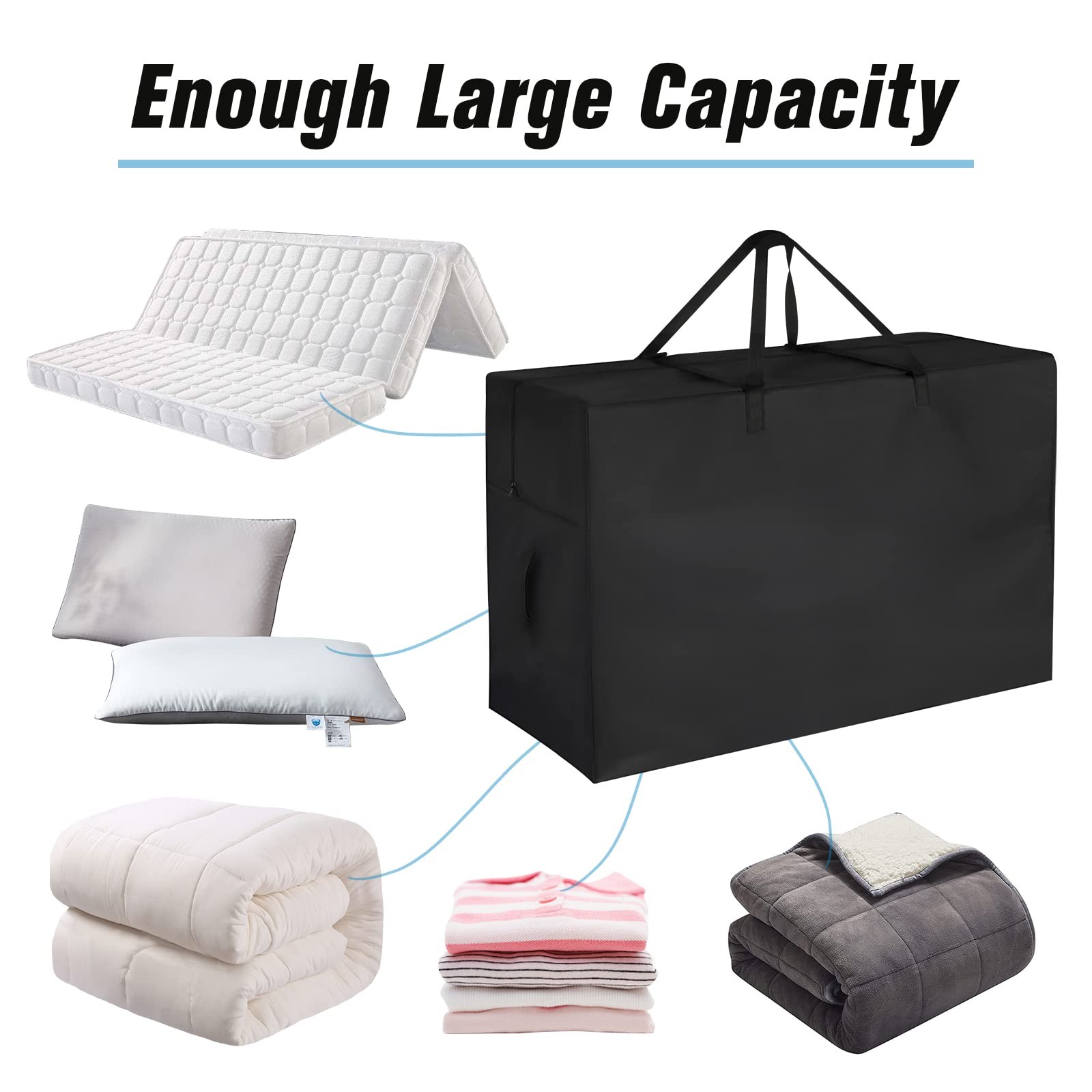 Folding Mattress Storage bags,Trifold Memory Foam Mattress Case,Portable Carr…