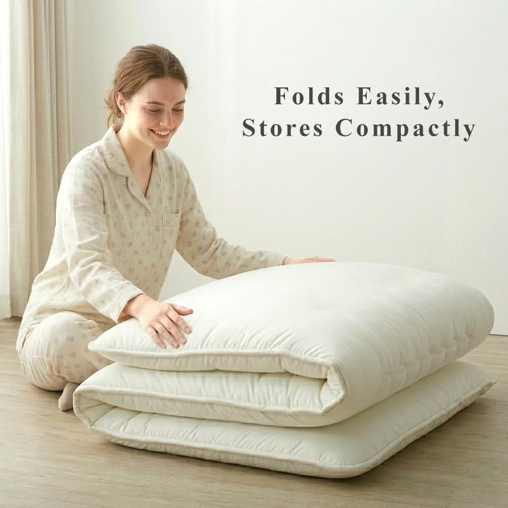 Japanese Futon Mattress Twin Shikibuton Firm Even Support – Traditional Batting