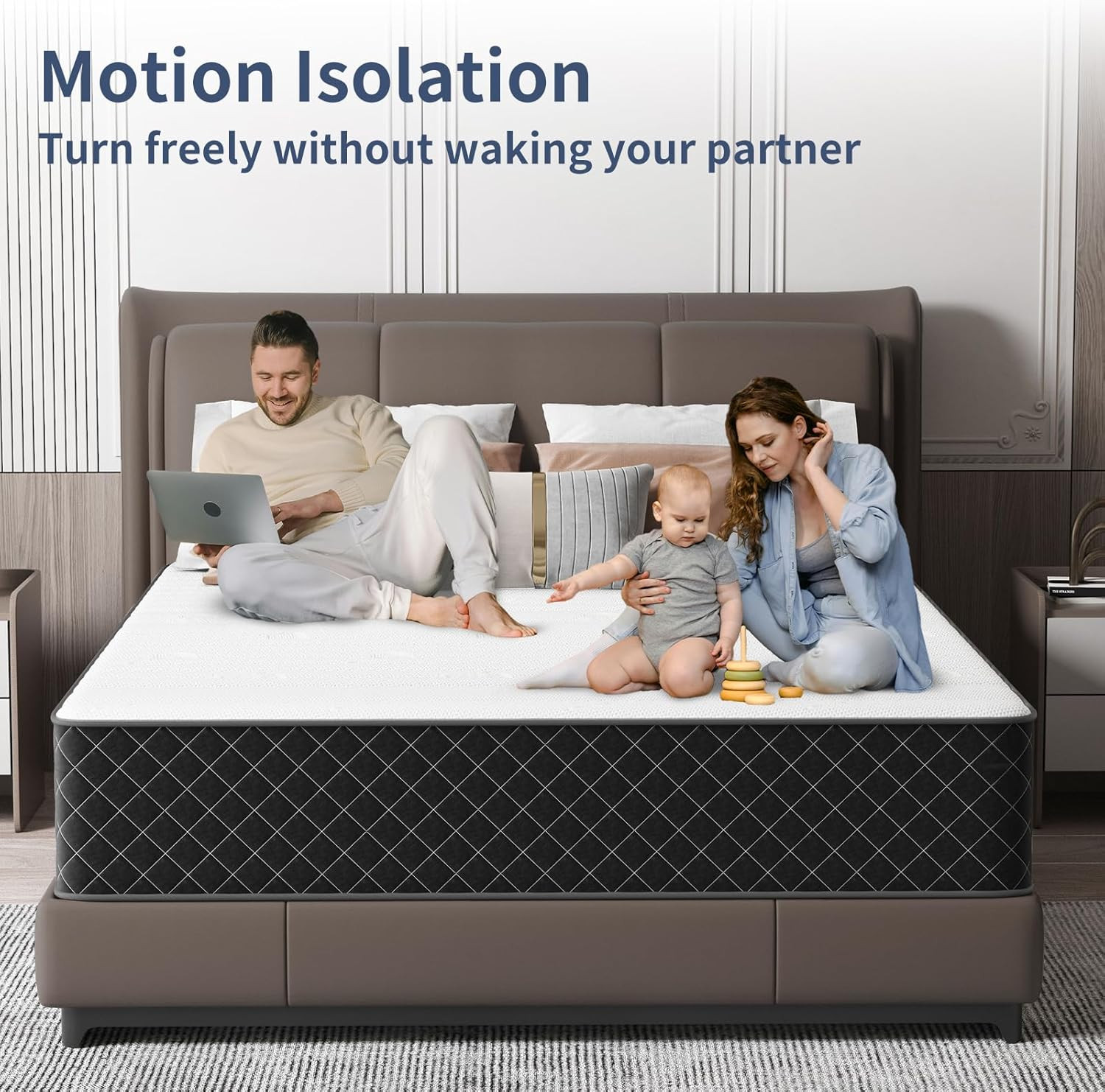 California King Mattress, 12 Inch Hybrid Mattress with Breathable Foam & Individ