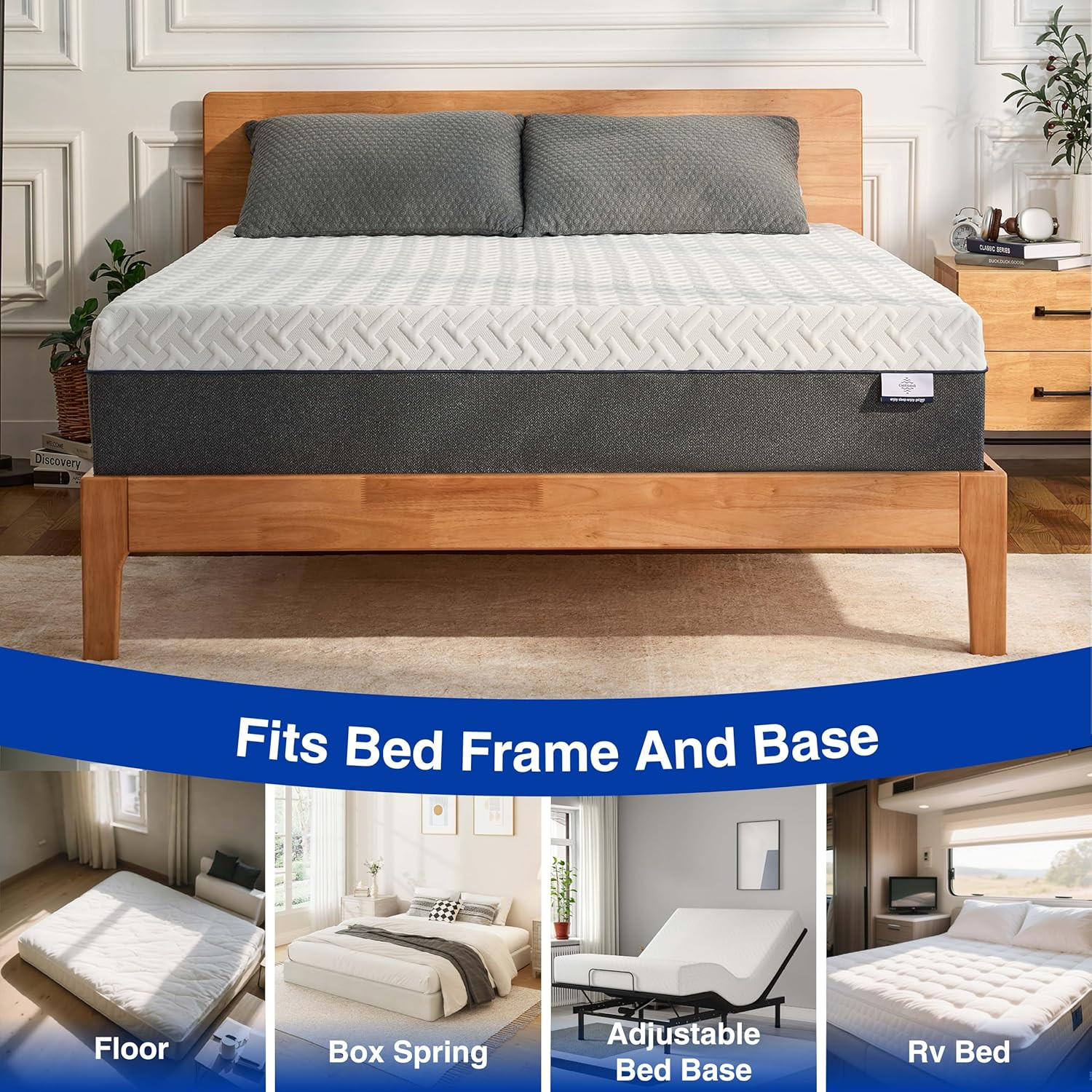 12″ King Green Tea Memory Foam Mattress – Cool Sleep & Pressure Relief